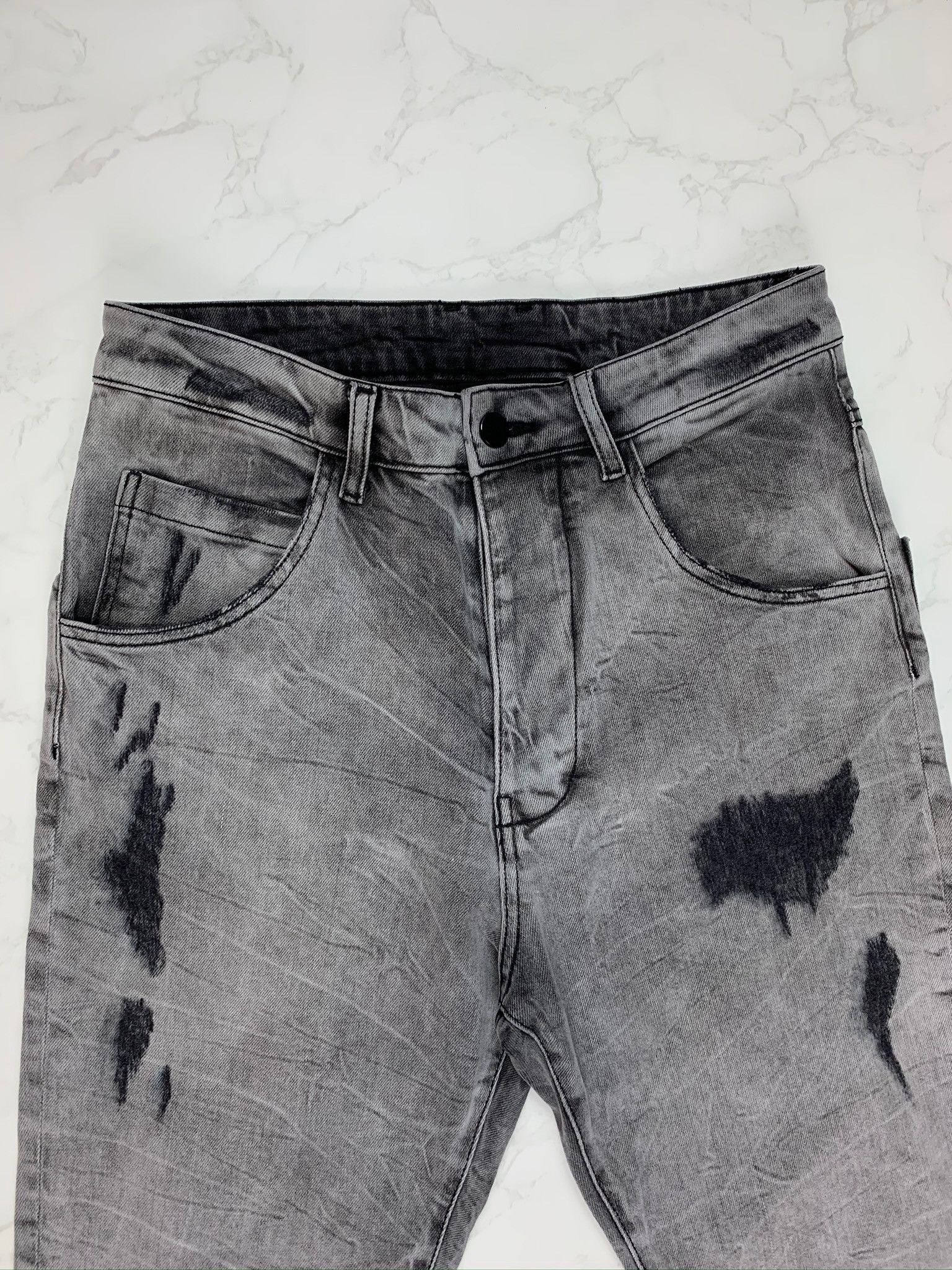 Thom Krom Thom Krom Grey Ripped Cropped Jeans Size US 30 / EU 46 - 7 Thumbnail
