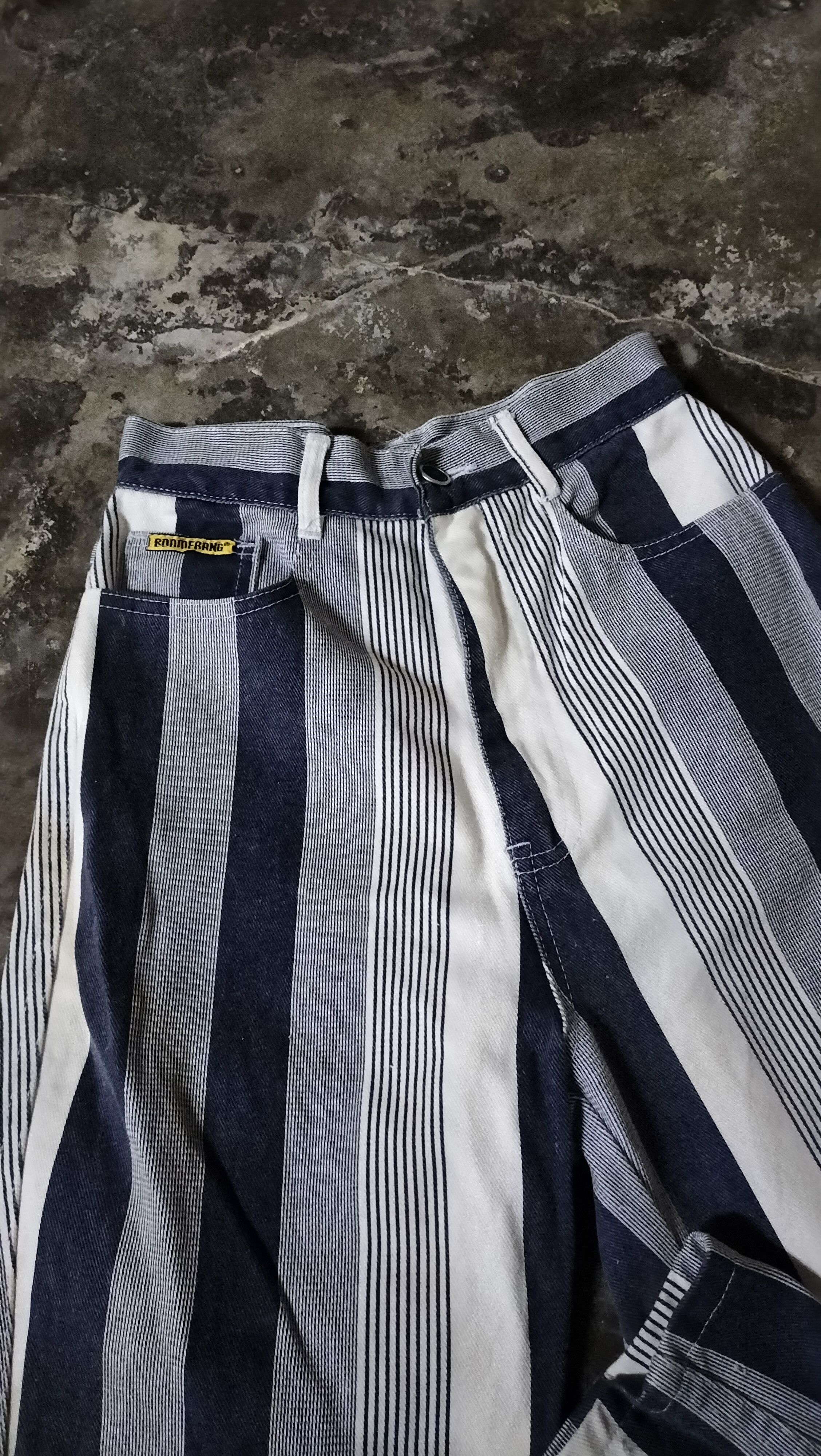 Bruno Magli × Vintage Vintage Bruno Bellini Denim Stripes Classic Rare Size 25" / US 0 / IT 36 - 7 Thumbnail