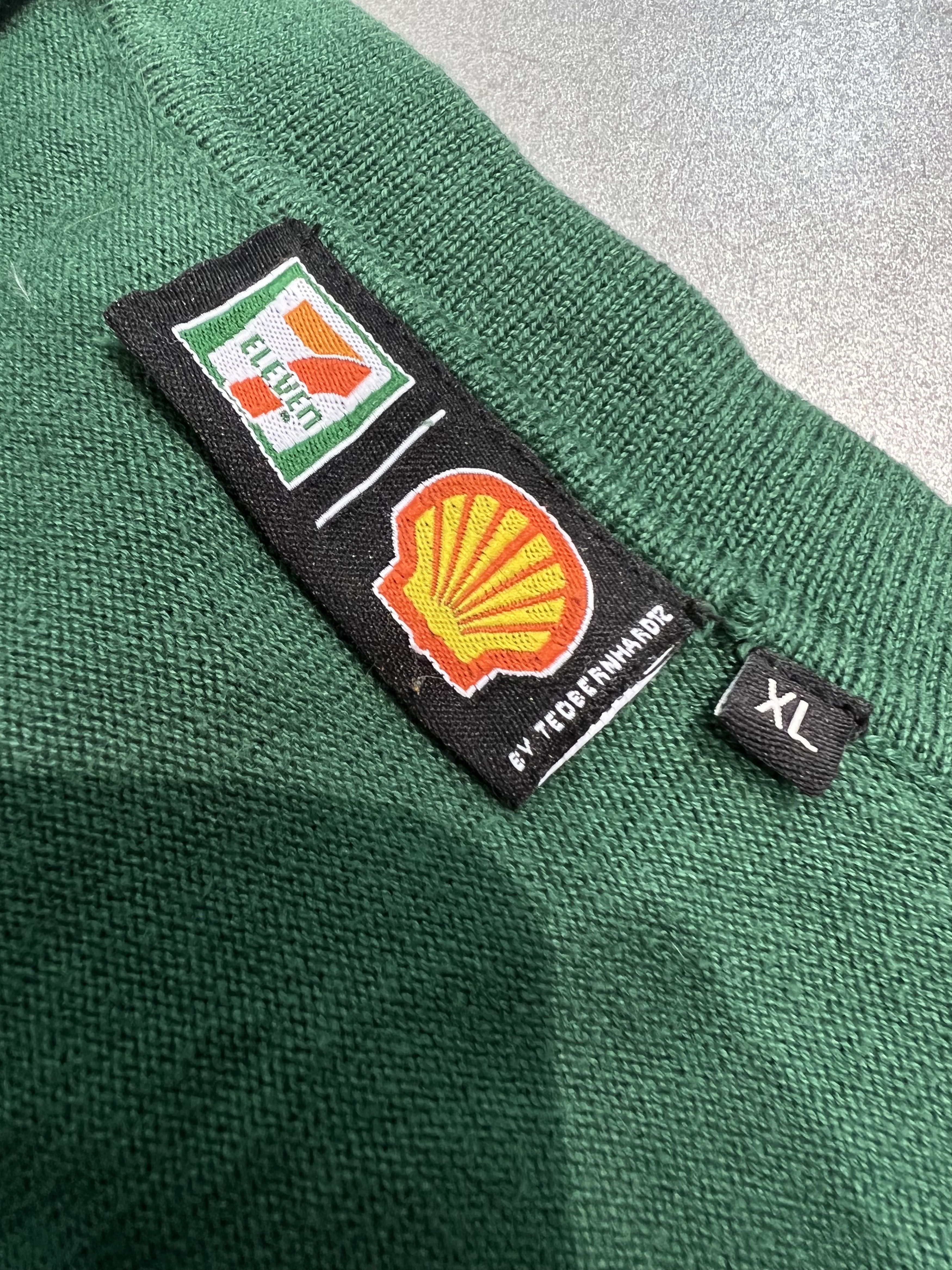 Vintage 7 ELEVEN SHELL CARDIGAN Size US XL / EU 56 / 4 - 4 Thumbnail