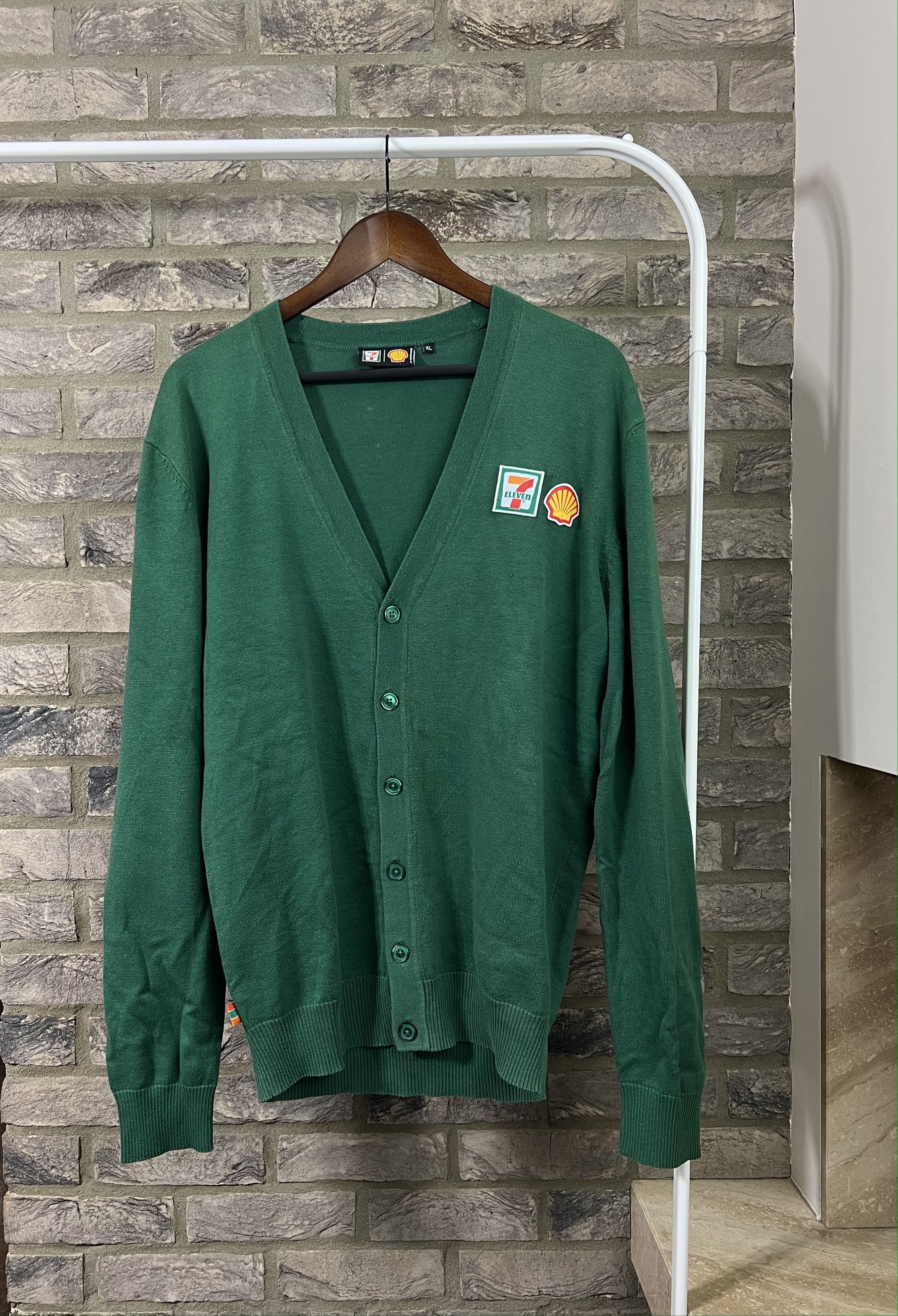Vintage 7 ELEVEN SHELL CARDIGAN Size US XL / EU 56 / 4 - 1 Thumbnail