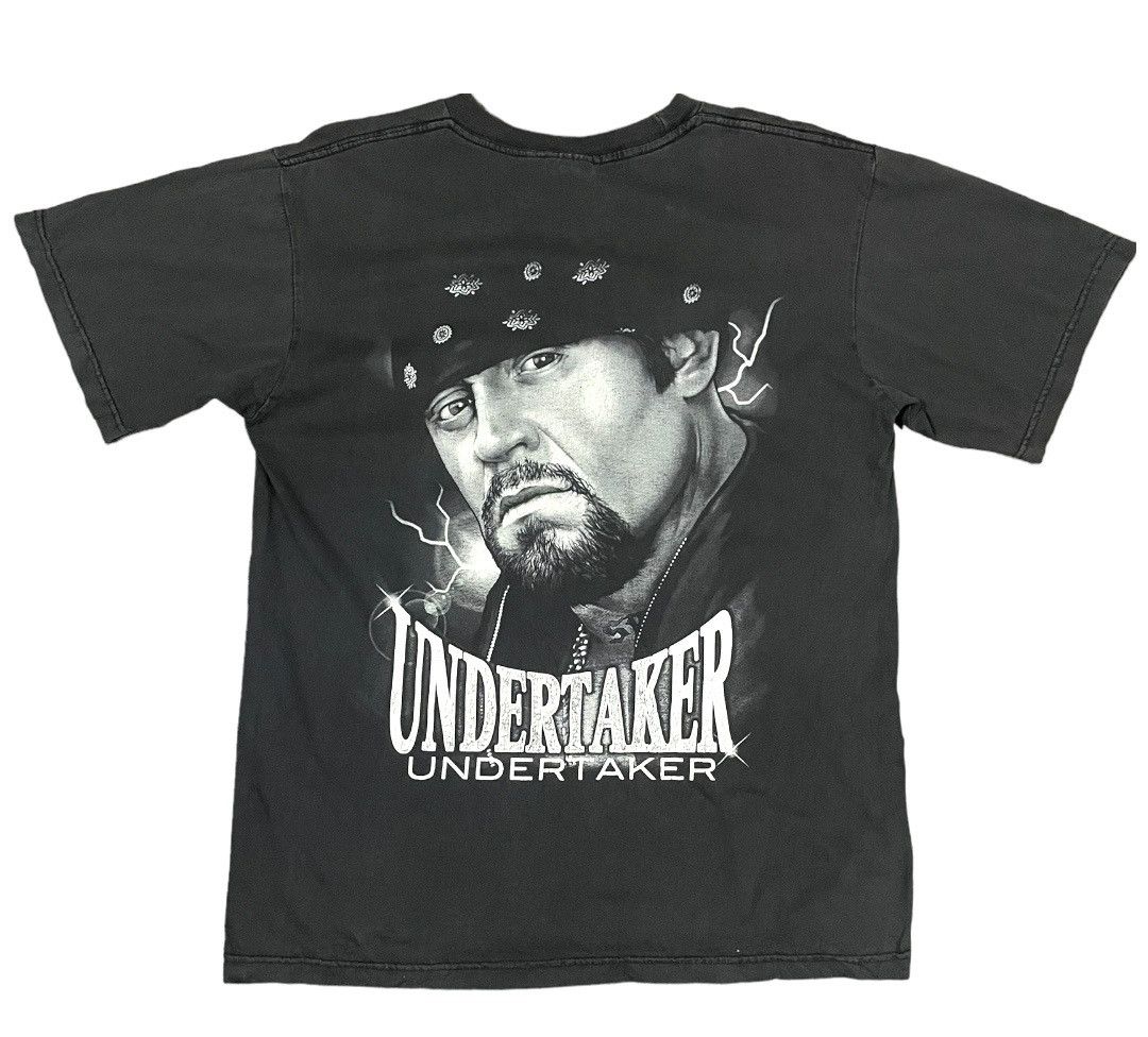 Vintage Rare💥 90s Undertaker WWF/WWE Thai Bootleg Heavy Metal Tag Size US L / EU 52-54 / 3 - 4 Thumbnail
