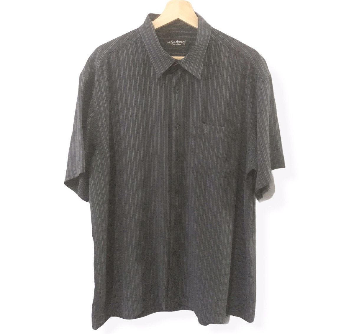 Designer Yves Saint Laurent Crepe Thin Stripes Button Up Shirts Size US XL / EU 56 / 4 - 2 Thumbnail