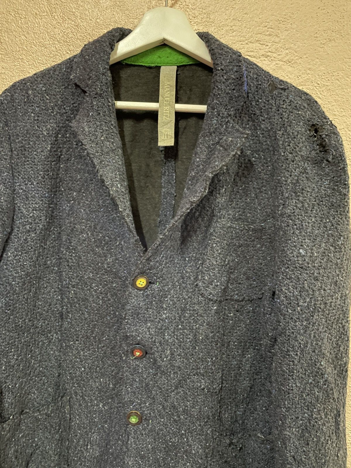 Manuel Ritz Italian Designer collection checked wool blazer