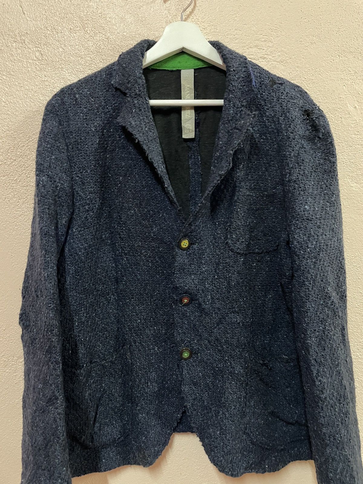 Manuel Ritz Italian Designer collection checked wool blazer