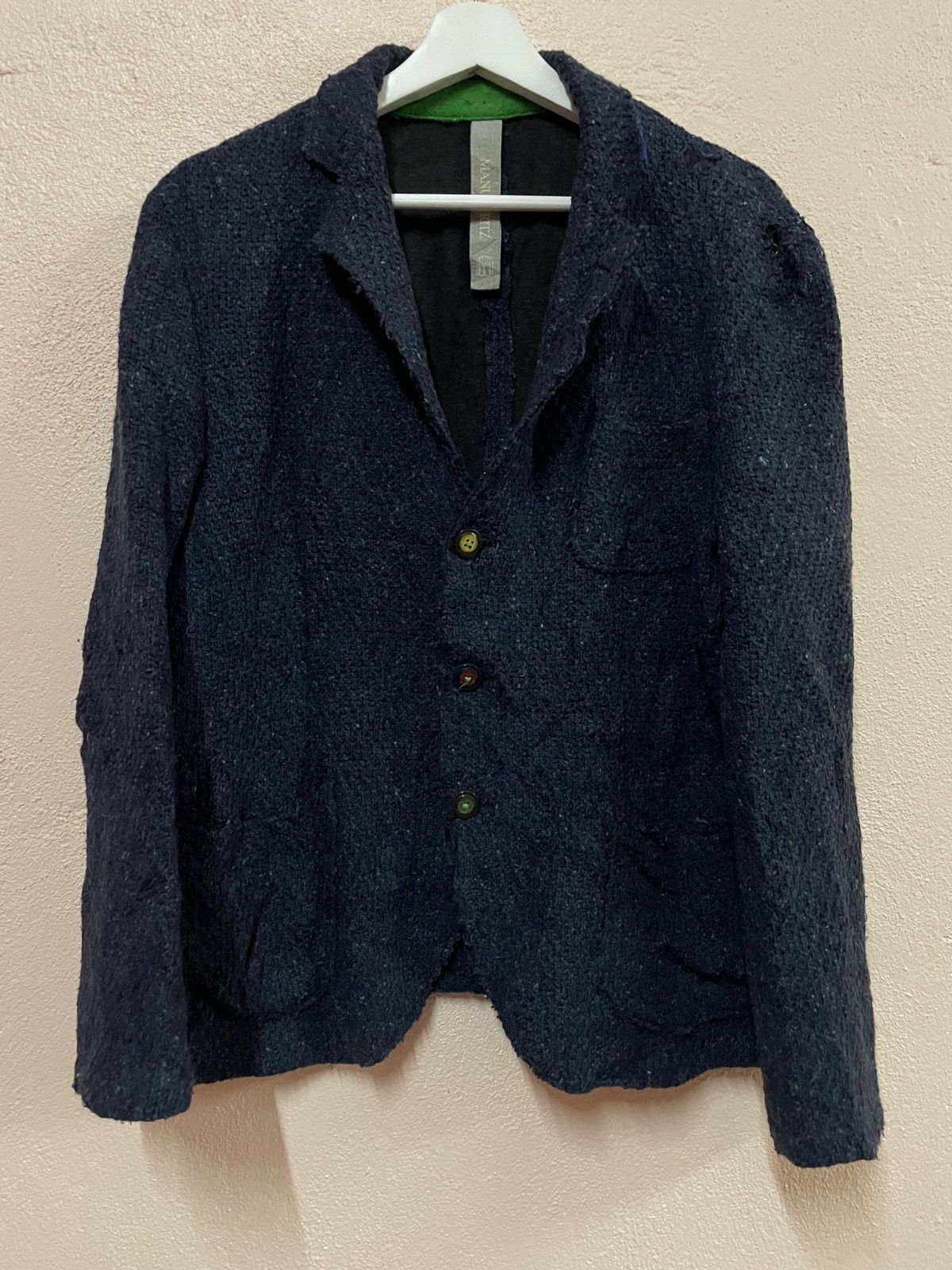 Manuel Ritz Italian Designer collection checked wool blazer