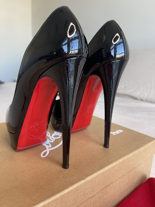 Christian Louboutin Discontinued Lady Peep 150 Patent Calf Heels