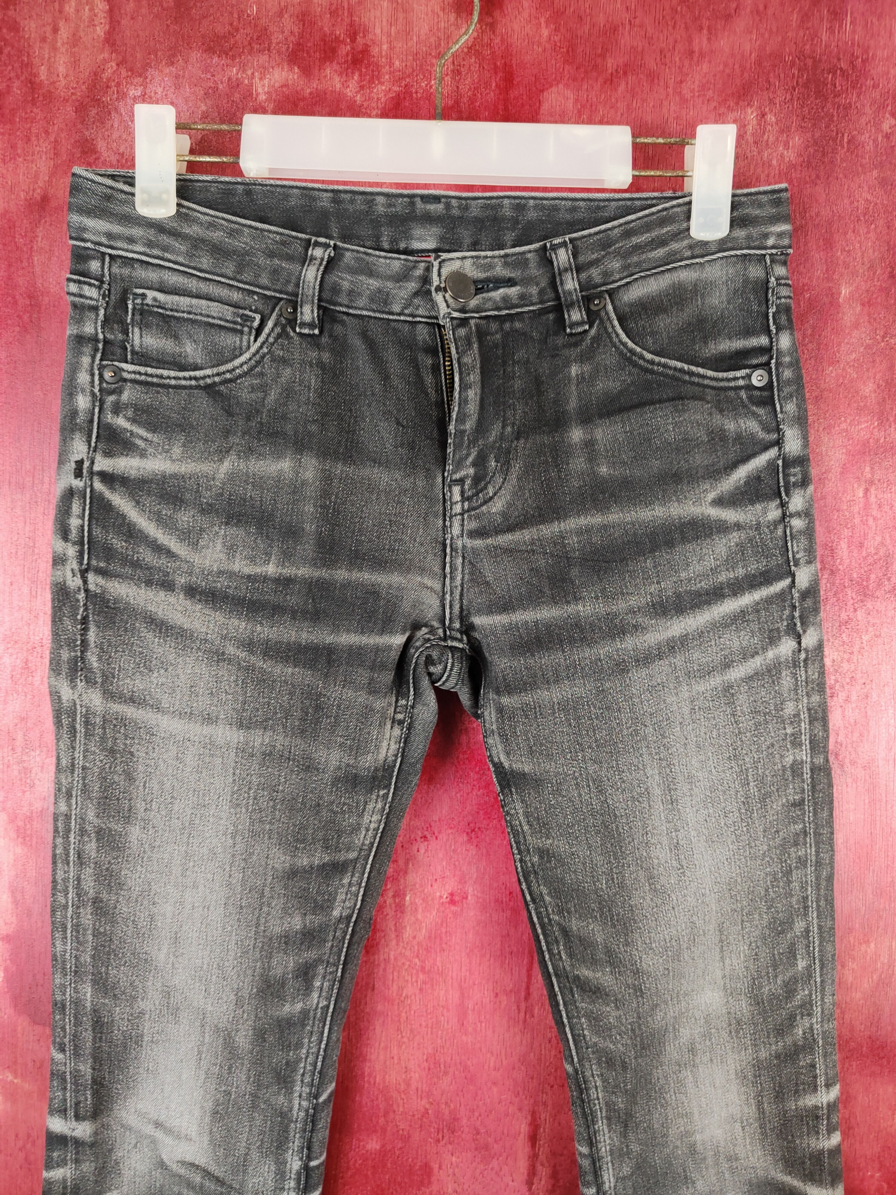 Japanese Brand Uniqlo Black Multi Pocket Tactical Skinny Jeans #S625 Size 26" / US 2 / IT 38 - 2 Thumbnail