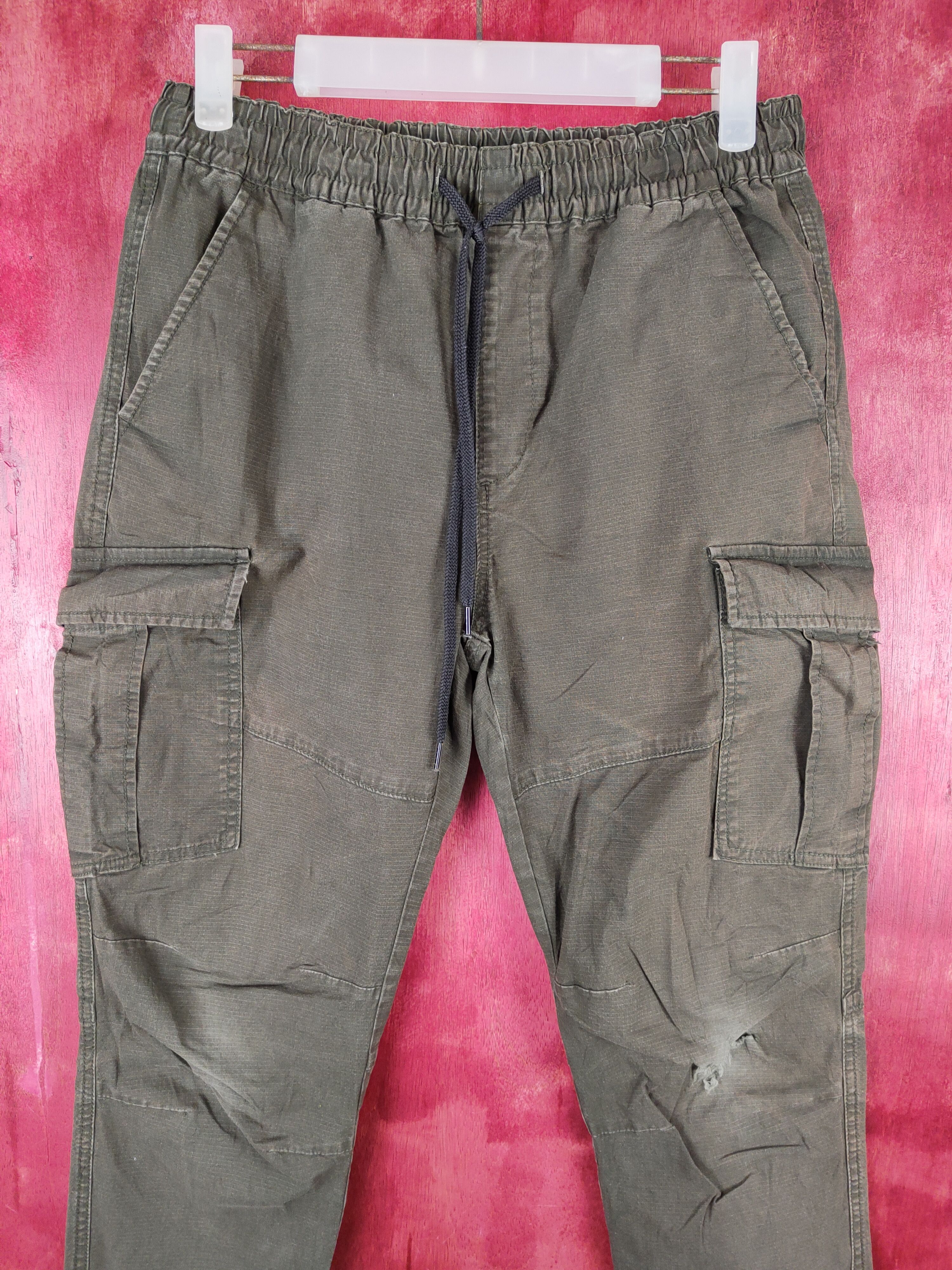Japanese Brand × Vintage Japanese Brand Dark Olive Multi Pocket Cargo Pants #S627 Size 30" / US 8 / IT 44 - 2 Thumbnail