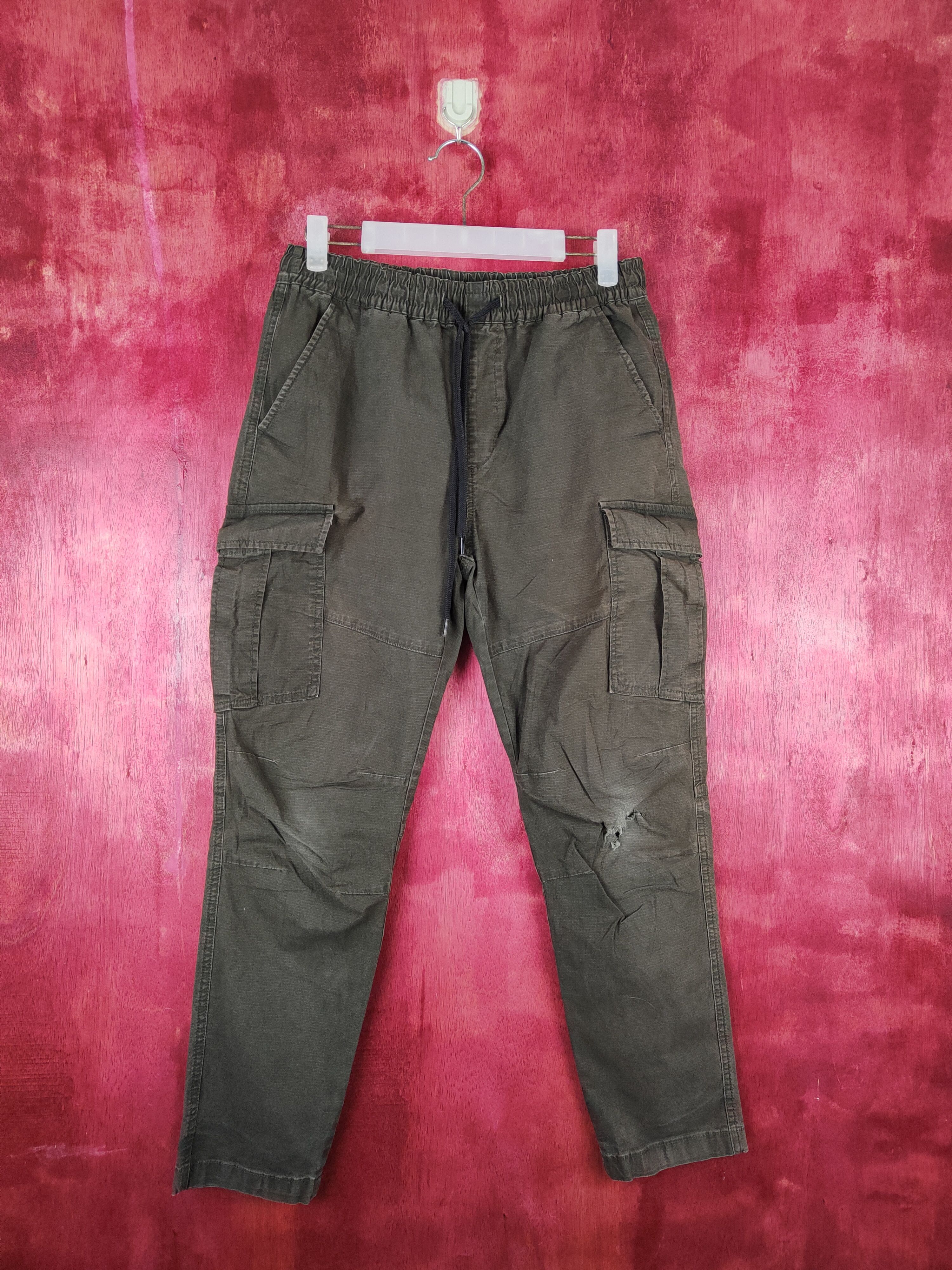 Japanese Brand × Vintage Japanese Brand Dark Olive Multi Pocket Cargo Pants #S627 Size 30" / US 8 / IT 44 - 1 Thumbnail