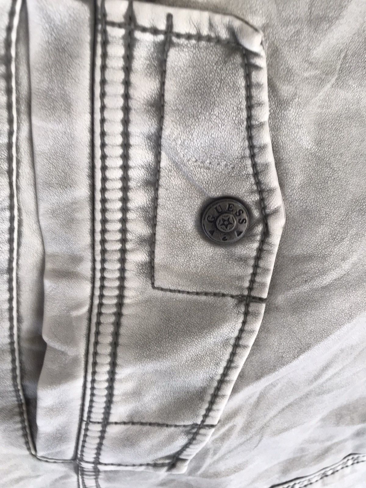 Guess × Vintage Vintage guess biker leather jacket Size US XL / EU 56 / 4 - 4 Thumbnail