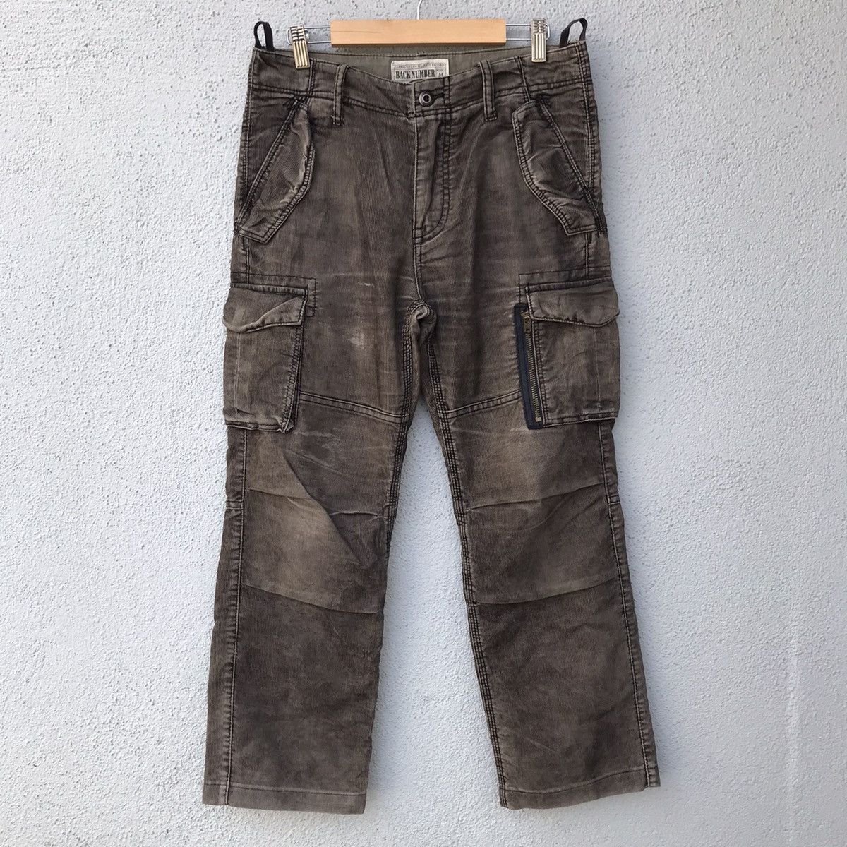 Japanese Brand Distressed Corduroi Tactical Cargo Pants