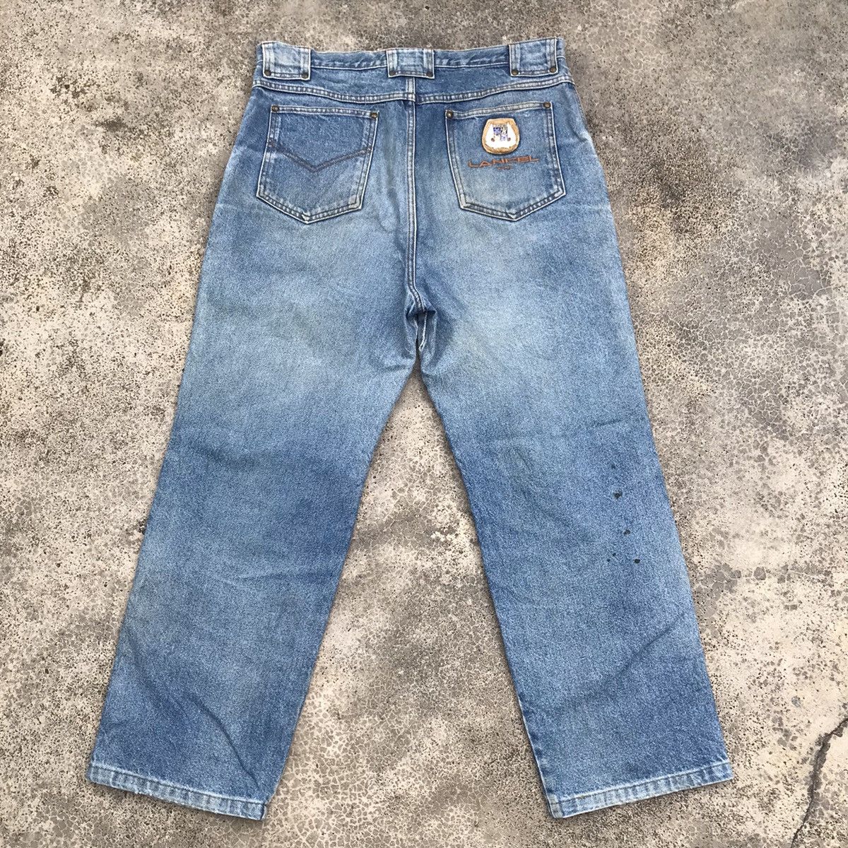 Lancel Distressed! Vintage Lancel Denim Blue Wash Baggy Faded Jeans Size US 36 / EU 52 - 17 Thumbnail