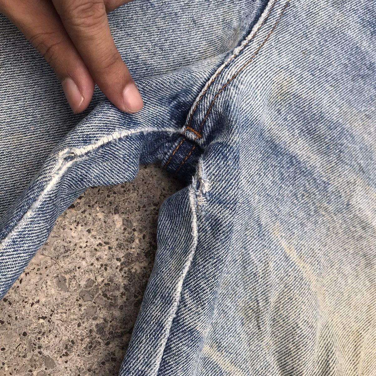 Lancel Distressed! Vintage Lancel Denim Blue Wash Baggy Faded Jeans Size US 36 / EU 52 - 7 Thumbnail