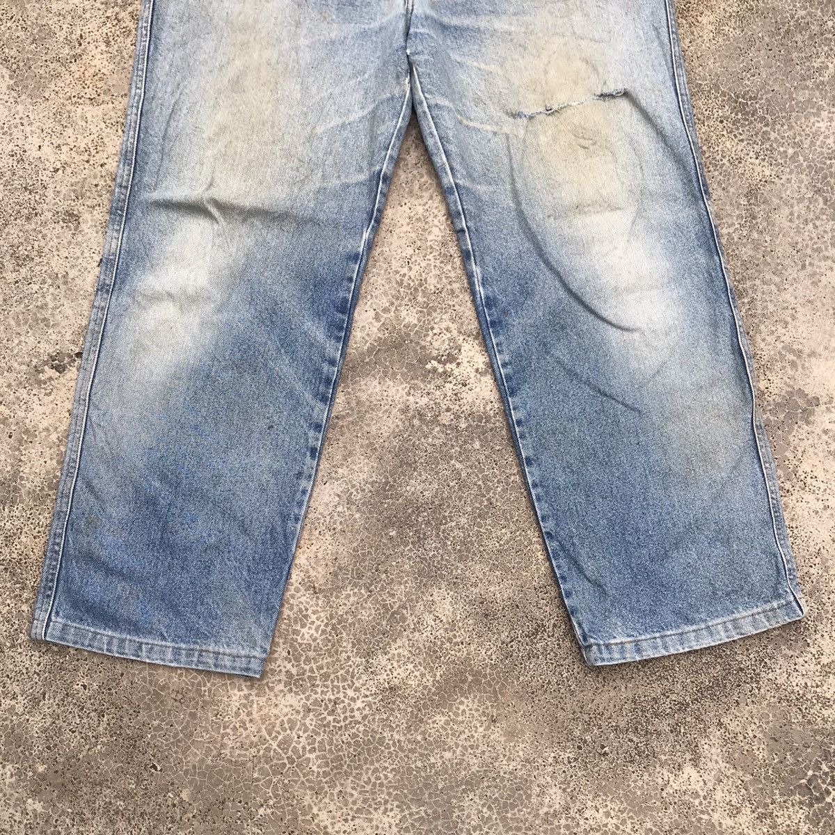 Lancel Distressed! Vintage Lancel Denim Blue Wash Baggy Faded Jeans Size US 36 / EU 52 - 3 Thumbnail