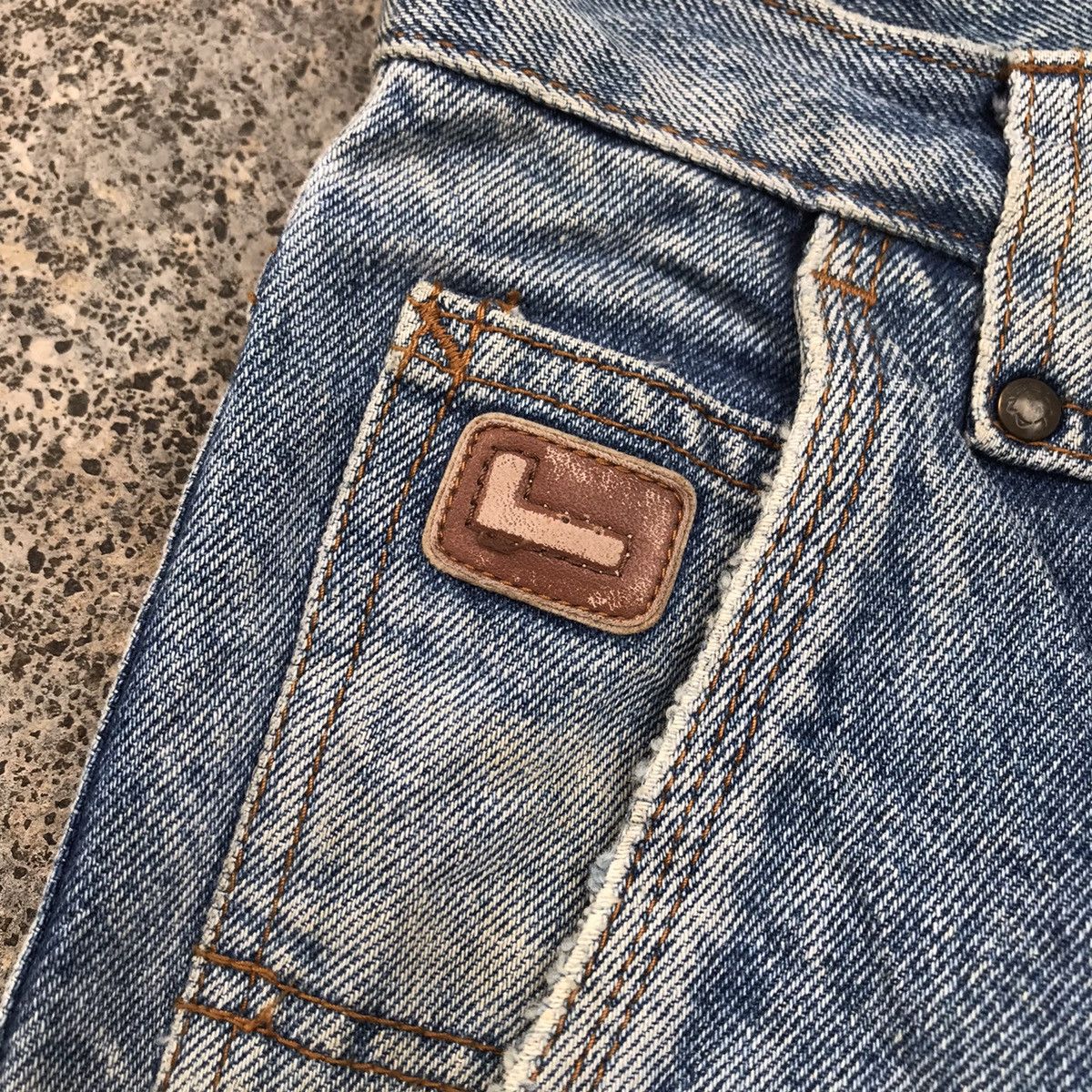 Lancel Distressed! Vintage Lancel Denim Blue Wash Baggy Faded Jeans Size US 36 / EU 52 - 11 Thumbnail