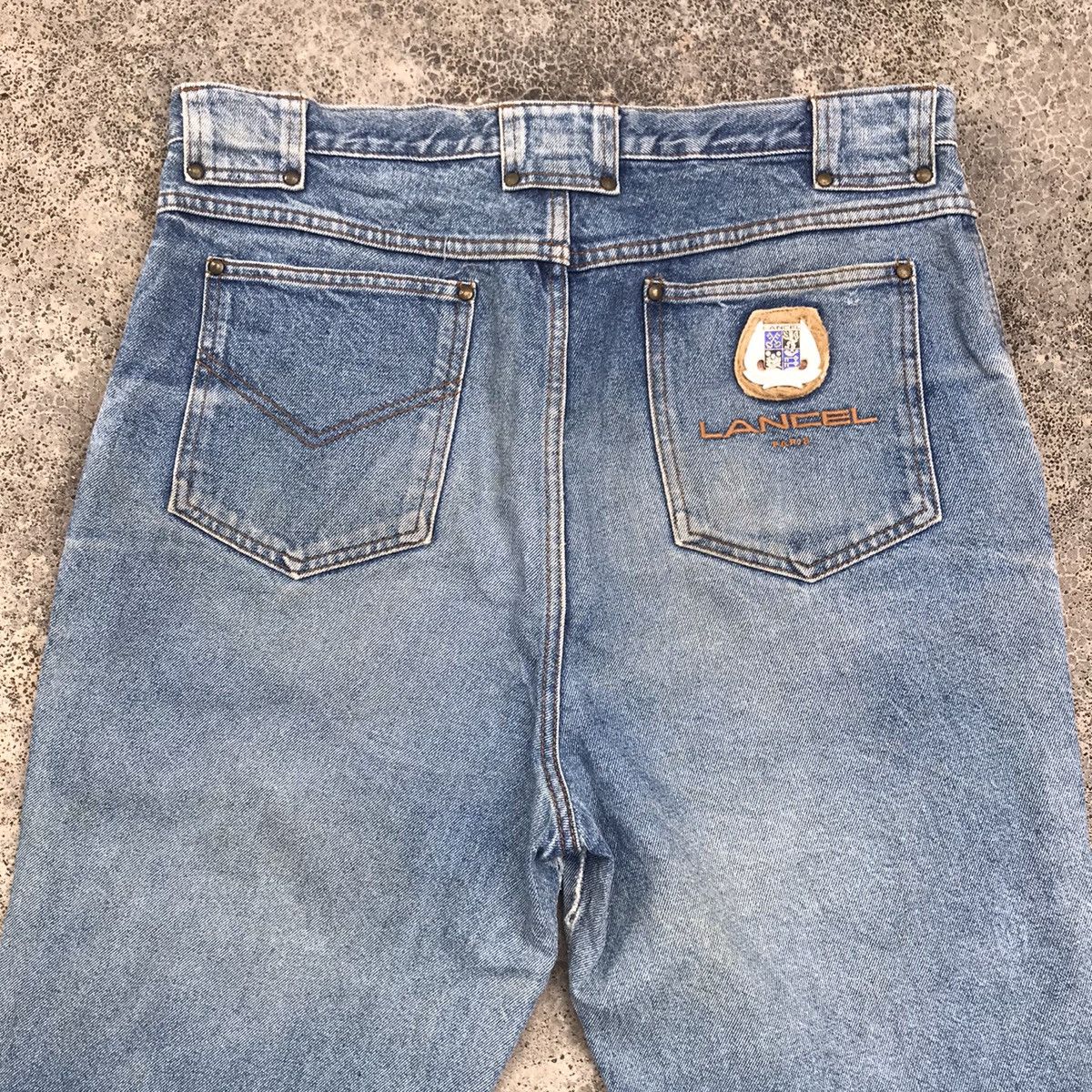 Lancel Distressed! Vintage Lancel Denim Blue Wash Baggy Faded Jeans Size US 36 / EU 52 - 16 Thumbnail