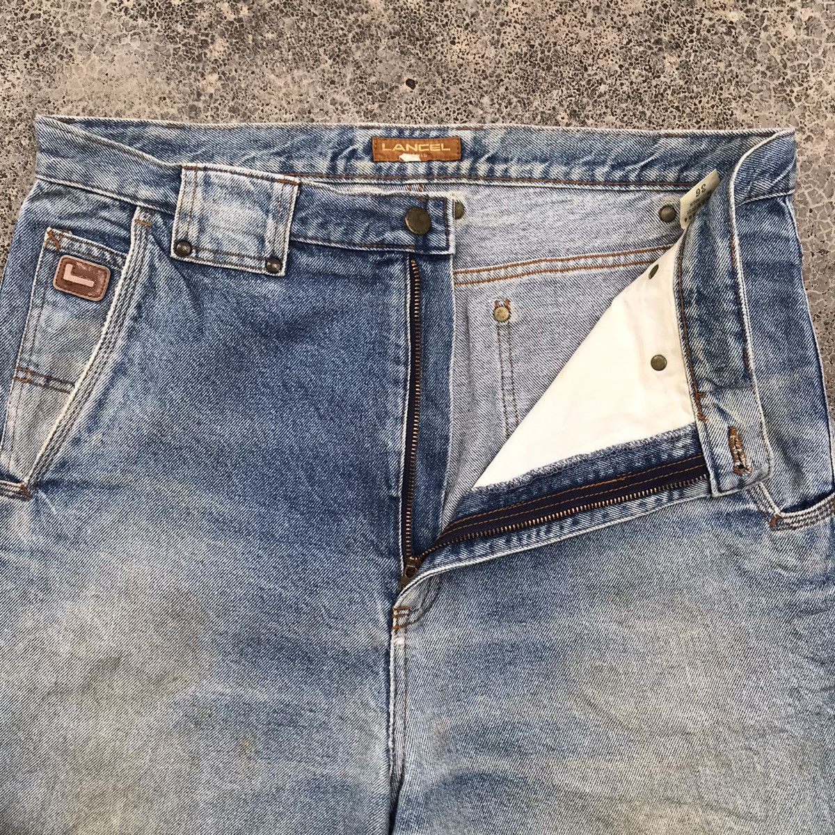 Lancel Distressed! Vintage Lancel Denim Blue Wash Baggy Faded Jeans Size US 36 / EU 52 - 9 Thumbnail