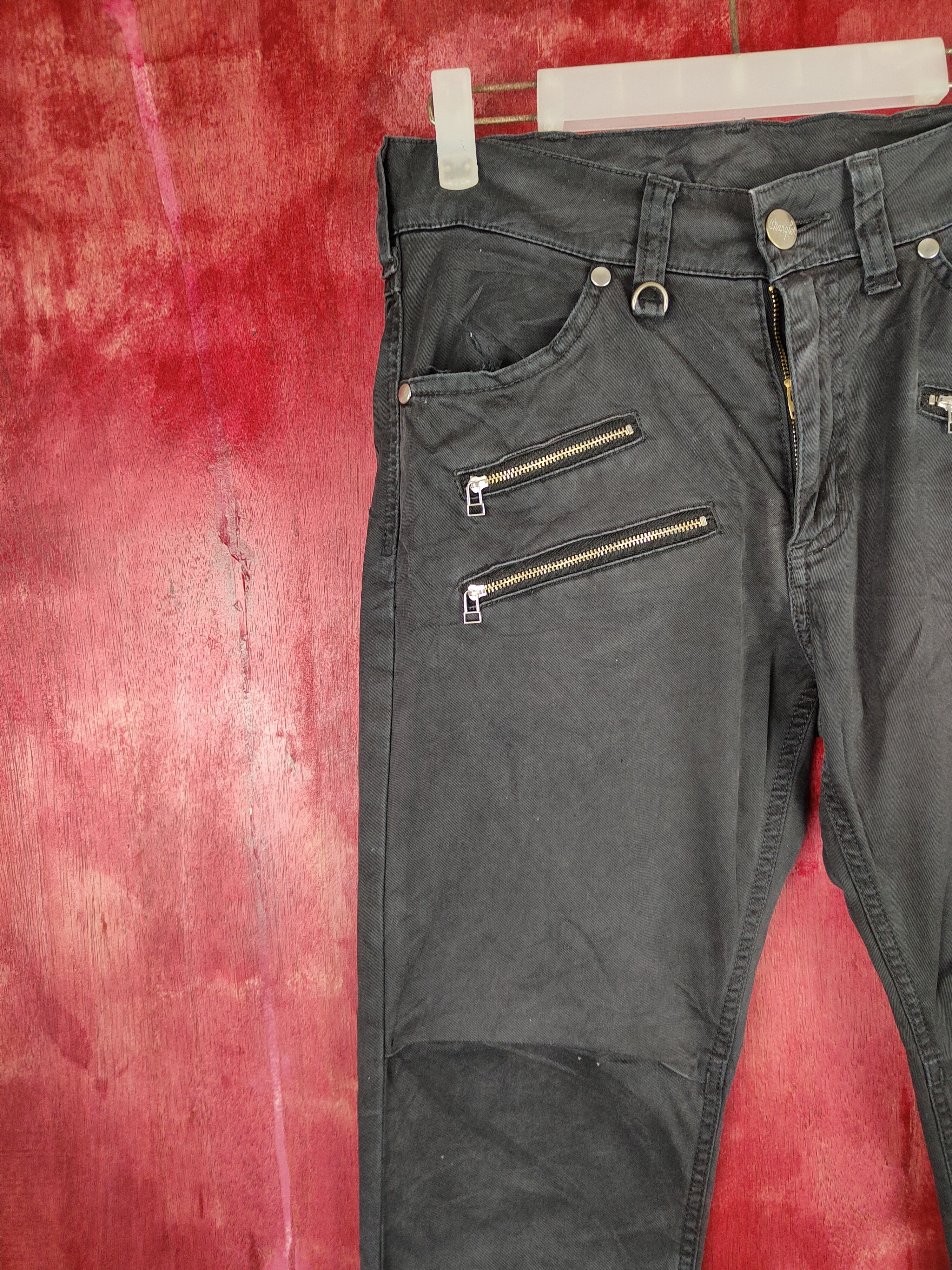 Japanese Brand Wrangler Black Faded Multi Pocket Tactical Cargo Pants #S611 Size US 29 - 3 Thumbnail