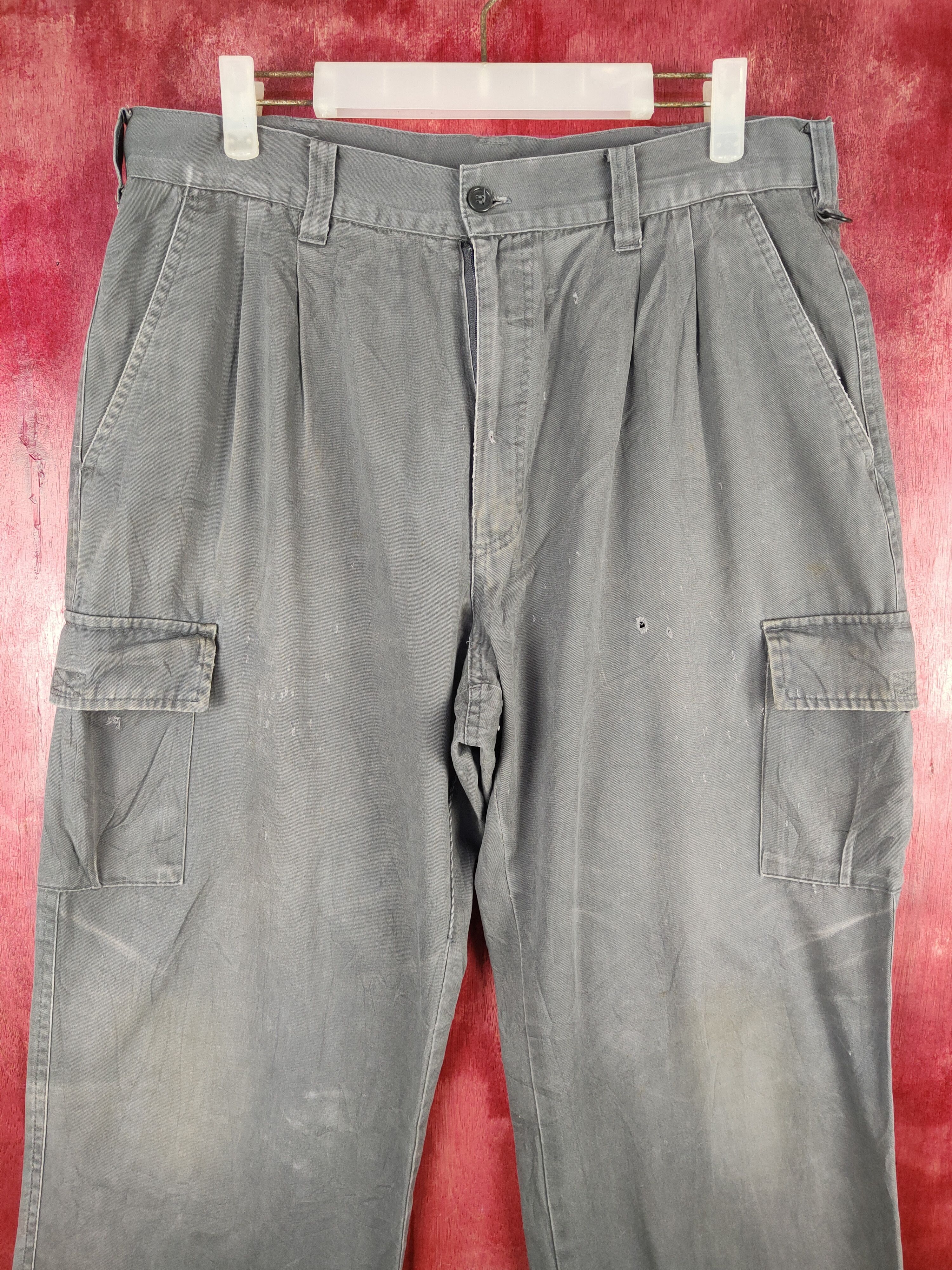 Japanese Brand Azito Impact Dark Gray Multi Pocket Cargo Pants #S622 Size US 34 / EU 50 - 2 Thumbnail