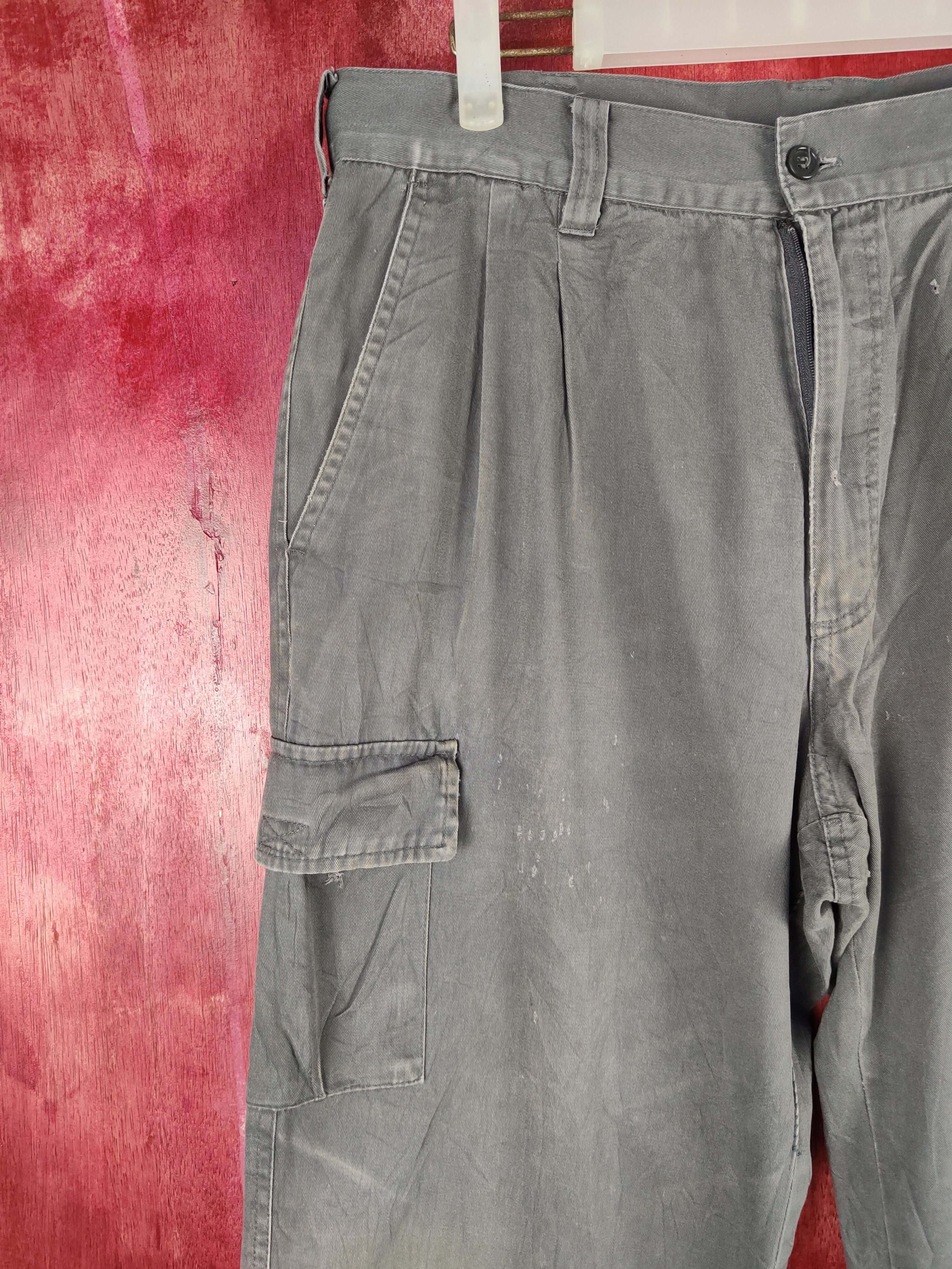Japanese Brand Azito Impact Dark Gray Multi Pocket Cargo Pants #S622 Size US 34 / EU 50 - 3 Thumbnail
