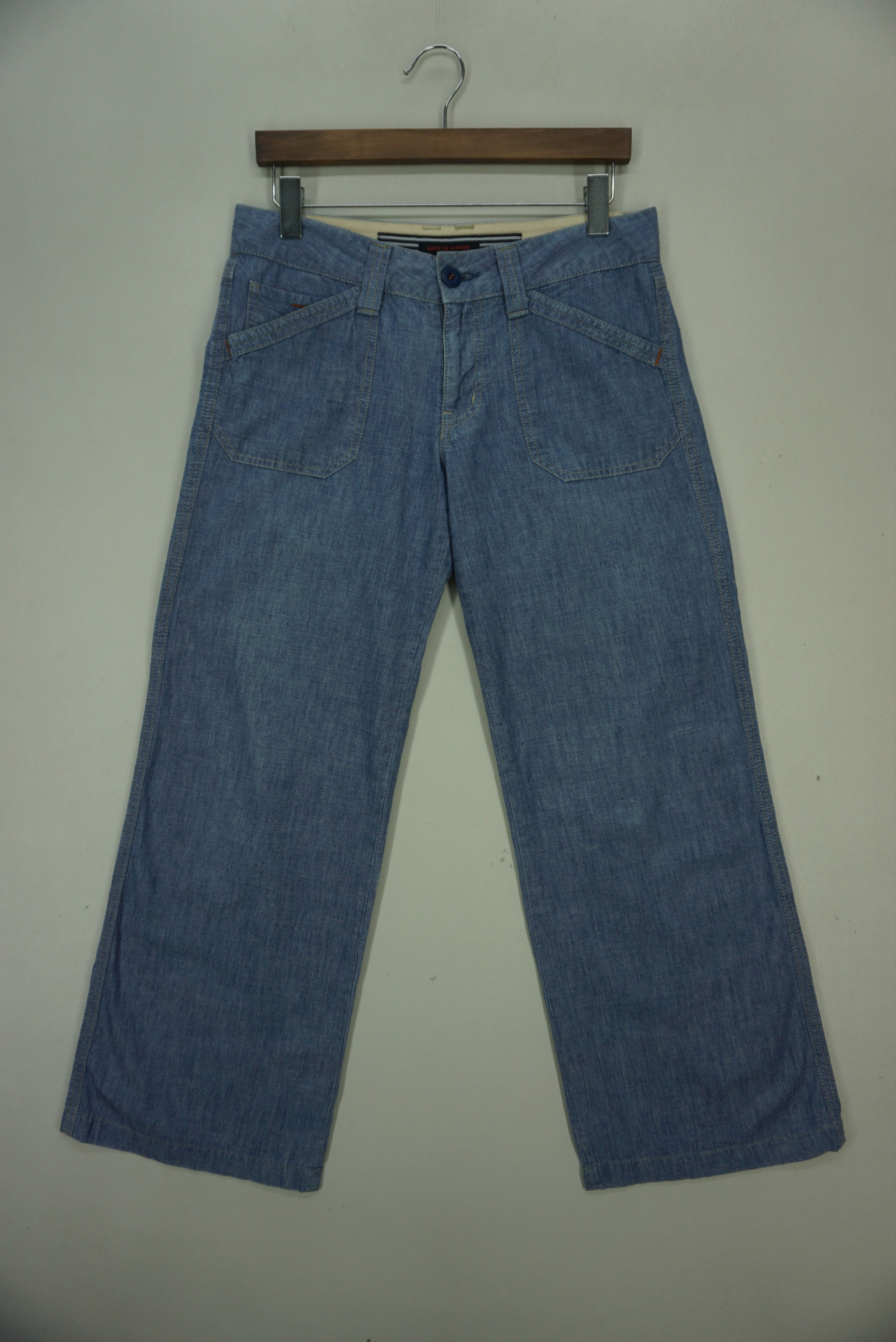 image of Rodeo x Workers Hickory Loose Straight Lightweight Et Boite Japan Made in Blue, Women's (Size 26)