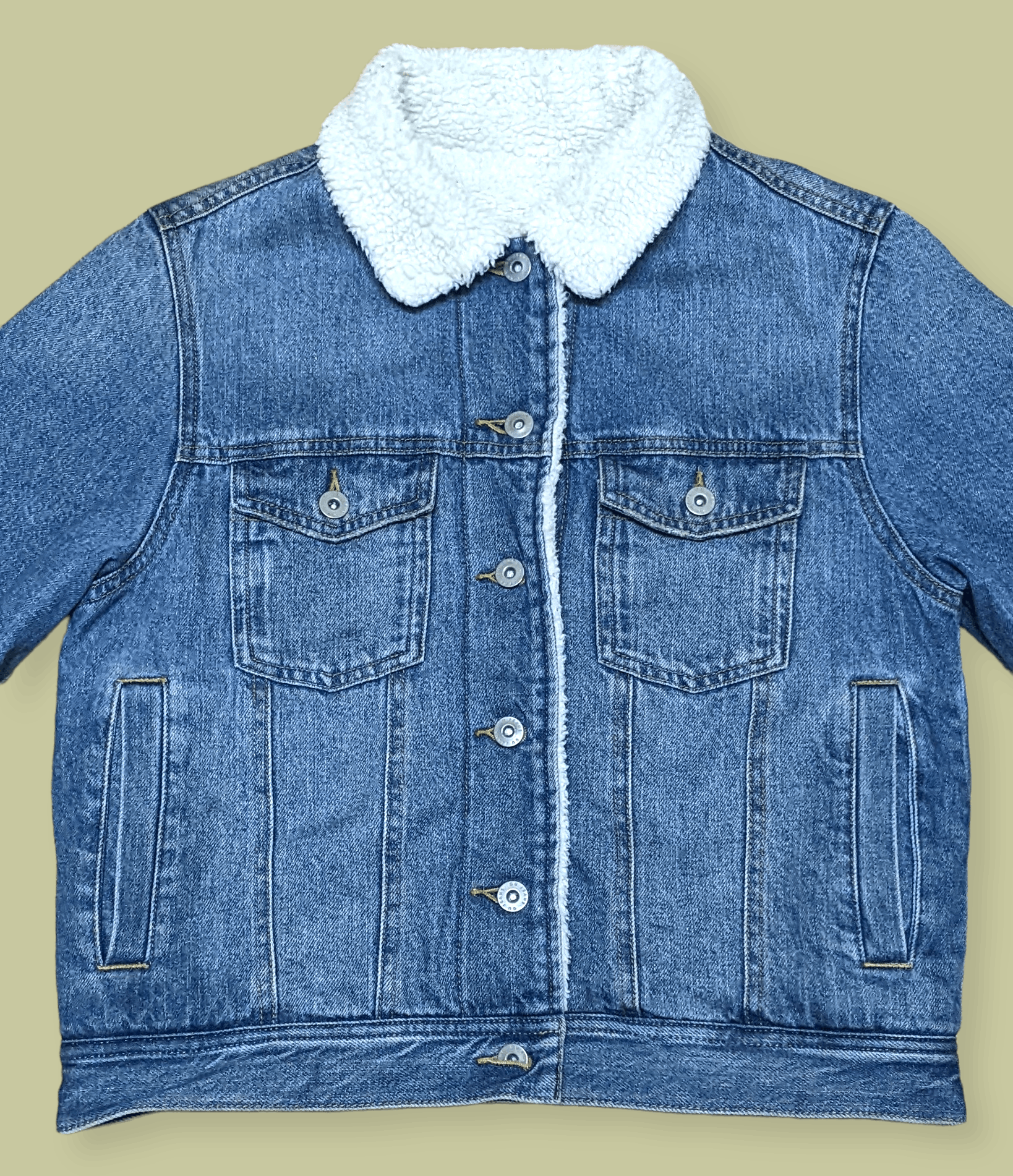 GU × Japanese Brand × Vintage Vintage Japanese Designer Gu Fleece Line Denim Jacket Size M / US 6-8 / IT 42-44 - 3 Thumbnail