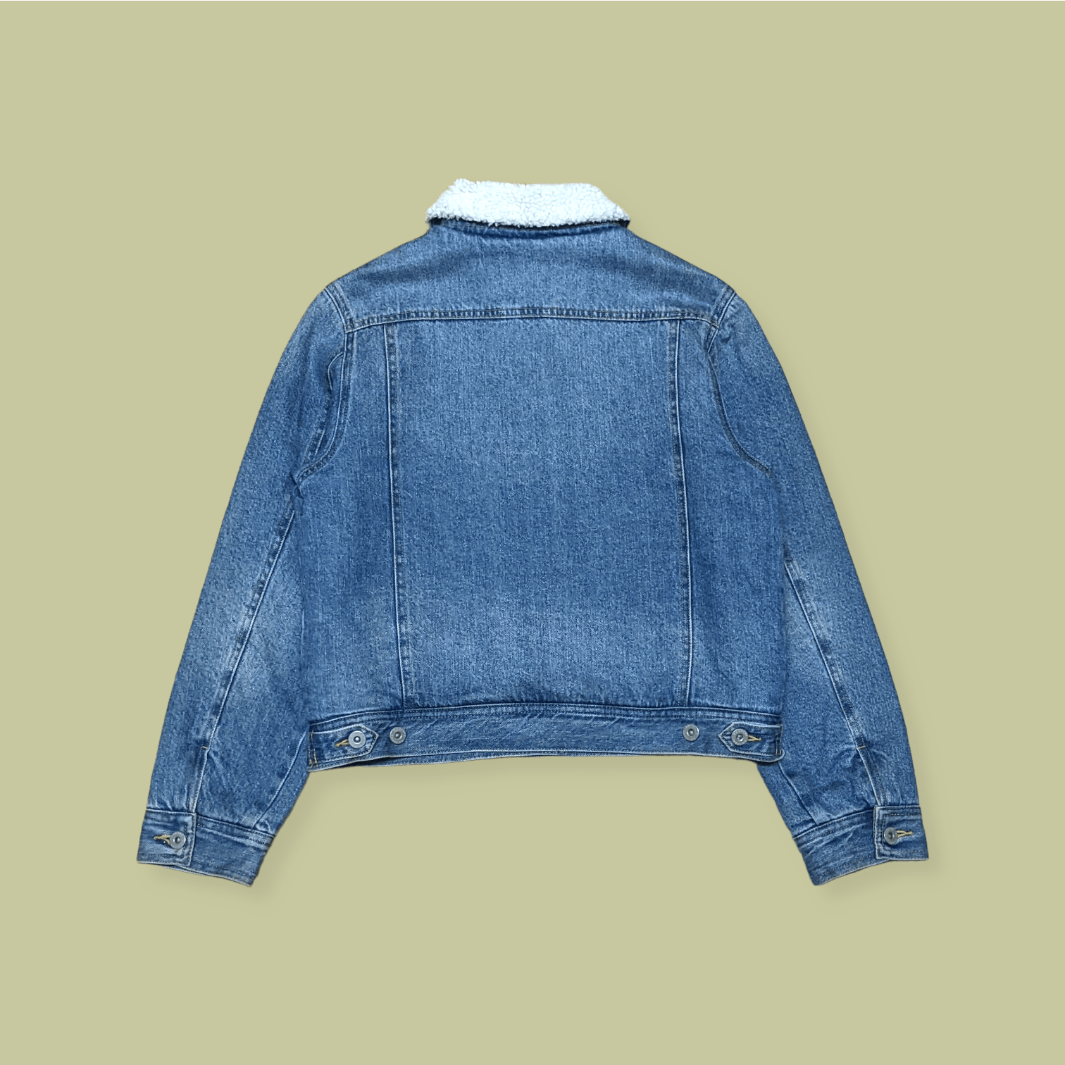GU × Japanese Brand × Vintage Vintage Japanese Designer Gu Fleece Line Denim Jacket Size M / US 6-8 / IT 42-44 - 2 Thumbnail