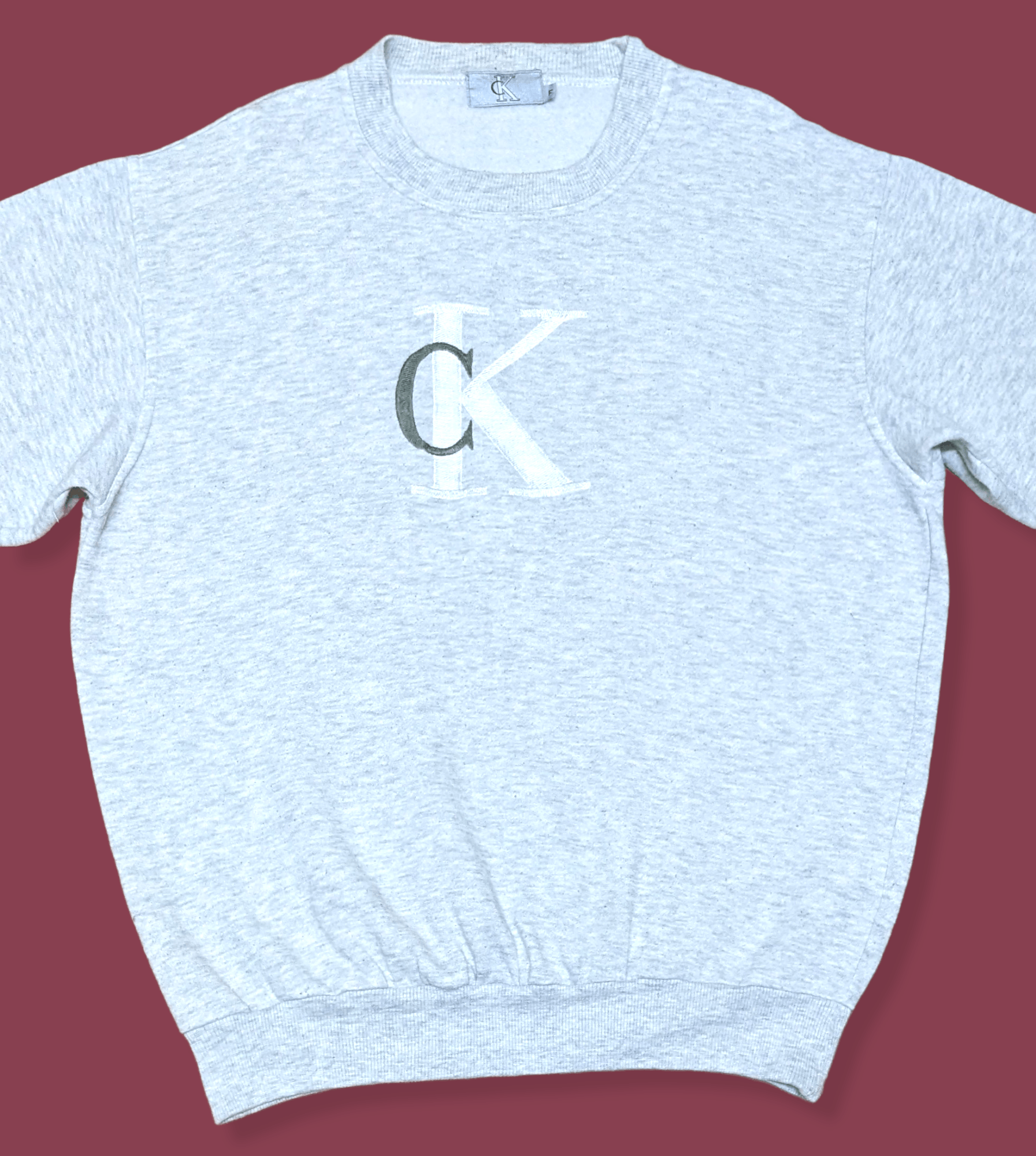 Calvin Klein × Vintage Vintage 90s Calvin Klein Logo Embroidered Sweatshirt Size US L / EU 52-54 / 3 - 4 Thumbnail