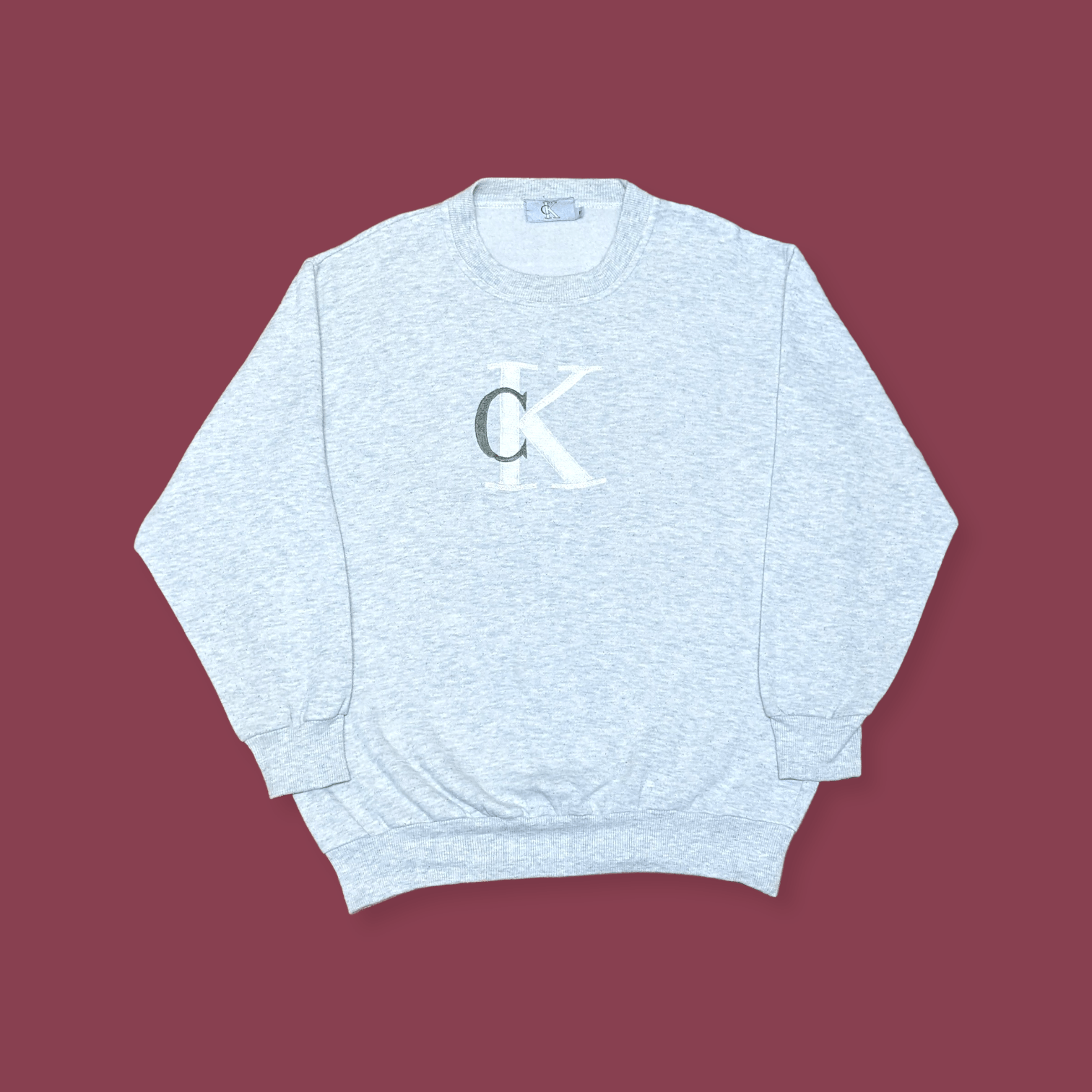 Calvin Klein × Vintage Vintage 90s Calvin Klein Logo Embroidered Sweatshirt Size US L / EU 52-54 / 3 - 1 Thumbnail