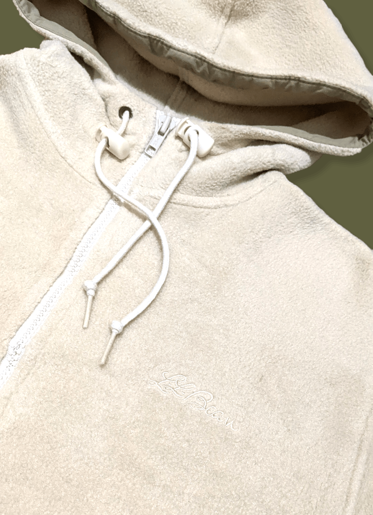 L.L. Bean × Vintage Vintage LL Bean White Cream Hooded Fleece Jacket Size US M / EU 48-50 / 2 - 7 Thumbnail