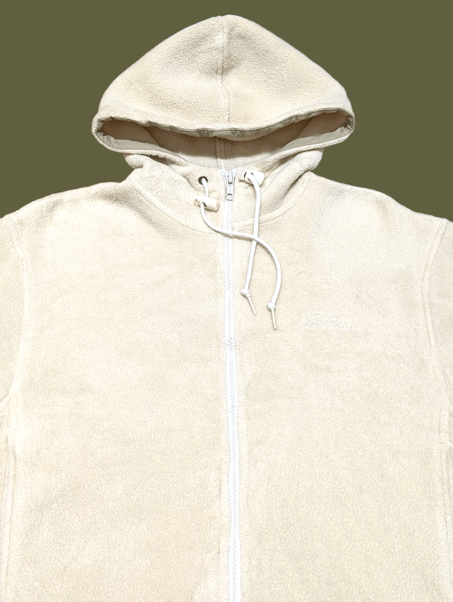 L.L. Bean × Vintage Vintage LL Bean White Cream Hooded Fleece Jacket Size US M / EU 48-50 / 2 - 3 Thumbnail