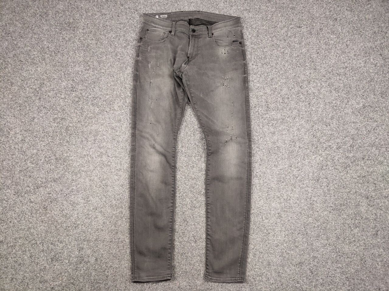 G-Star G Star Raw Revend Super Slim Distressed Denim Grey Jeans Size US 34 / EU 50 - 14 Thumbnail