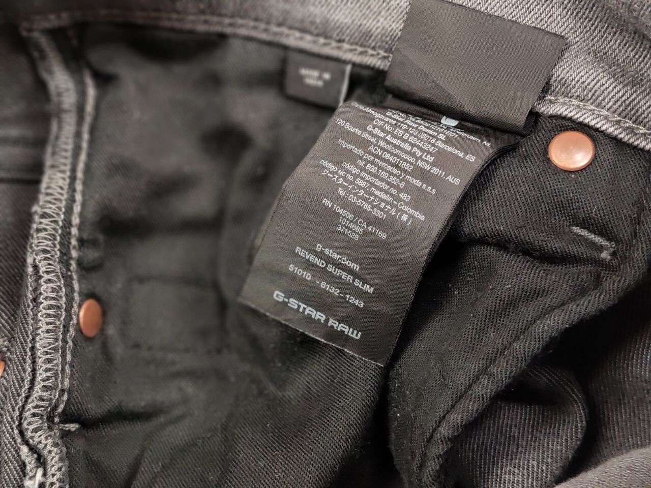 G-Star G Star Raw Revend Super Slim Distressed Denim Grey Jeans Size US 34 / EU 50 - 20 Thumbnail