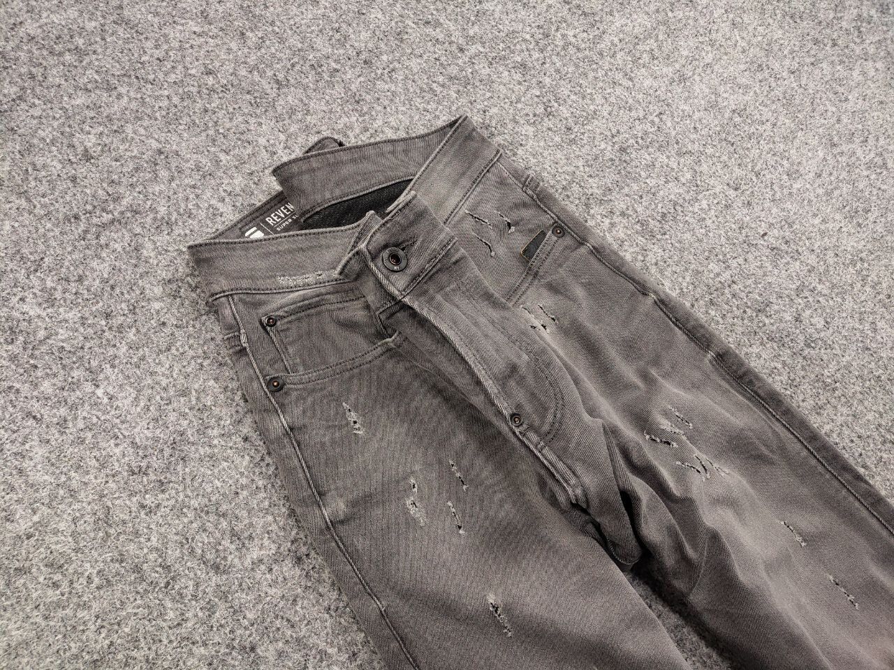G-Star G Star Raw Revend Super Slim Distressed Denim Grey Jeans Size US 34 / EU 50 - 12 Thumbnail