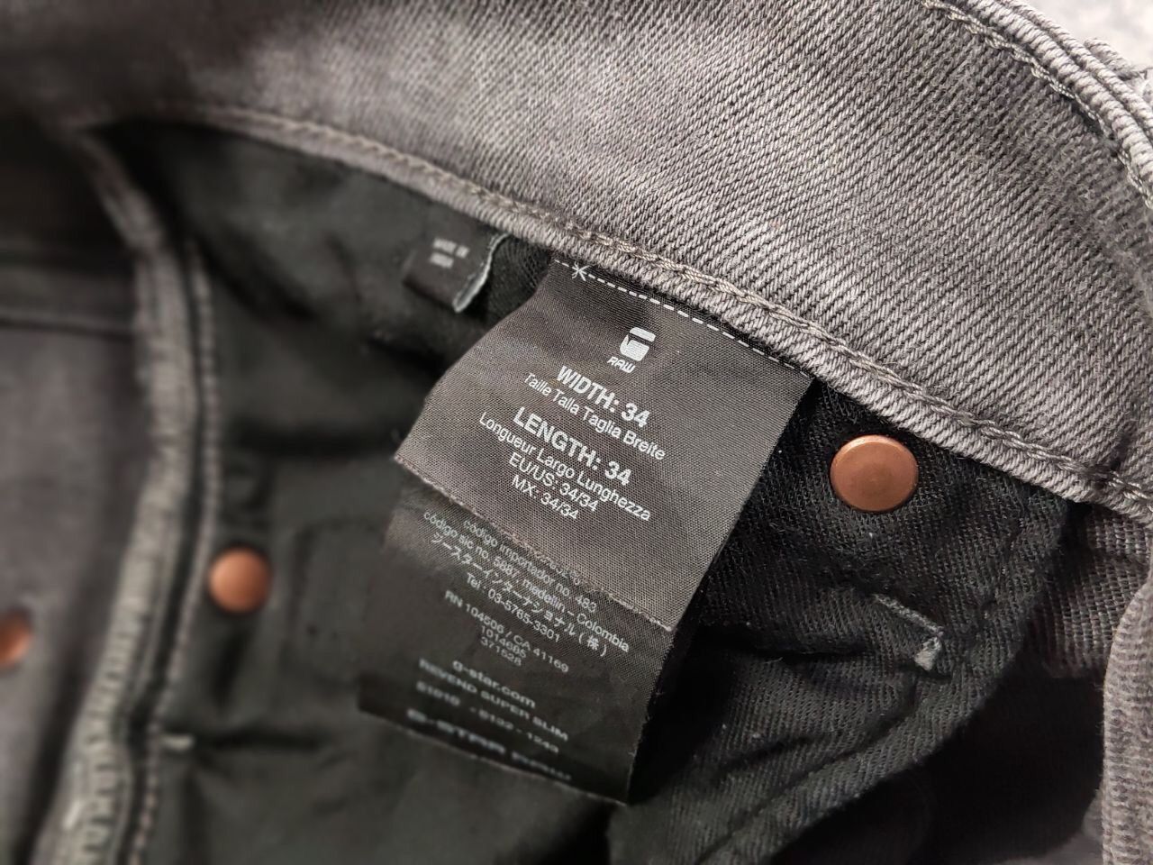 G-Star G Star Raw Revend Super Slim Distressed Denim Grey Jeans Size US 34 / EU 50 - 21 Thumbnail