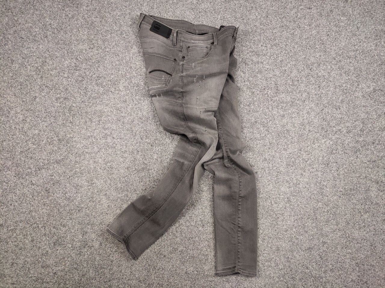 G-Star G Star Raw Revend Super Slim Distressed Denim Grey Jeans Size US 34 / EU 50 - 17 Thumbnail