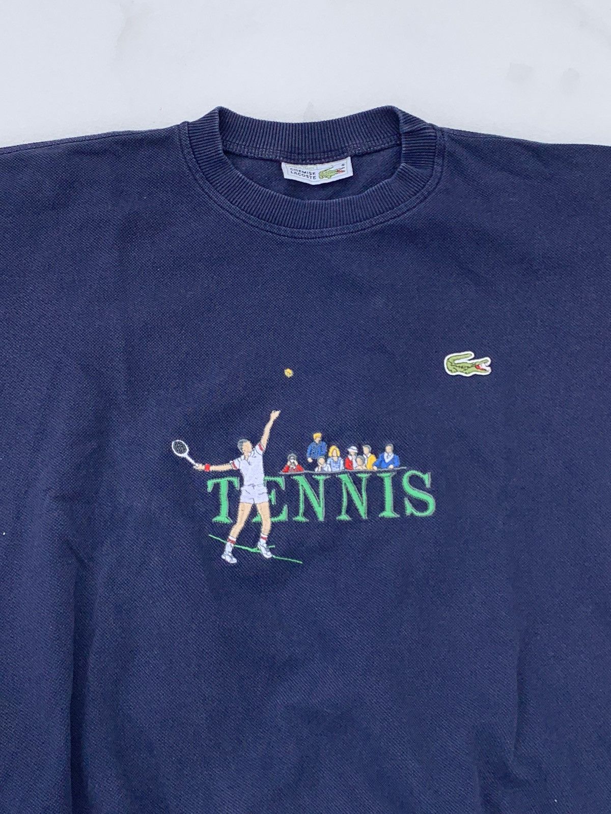 Lacoste × Vintage 90’s Lacoste Tennis Vintage embroidered logo sweatshirt rare Size US M / EU 48-50 / 2 - 1 Thumbnail