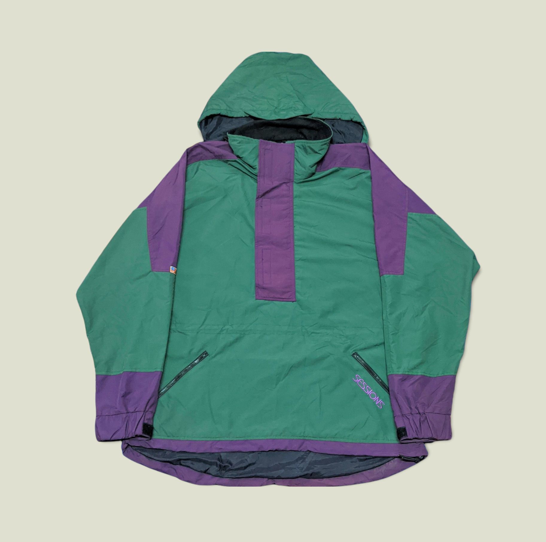 image of Vintage 90's Sessions Skateboard Ski Style Outdoor Jacket in Green, Men's (Size XL)