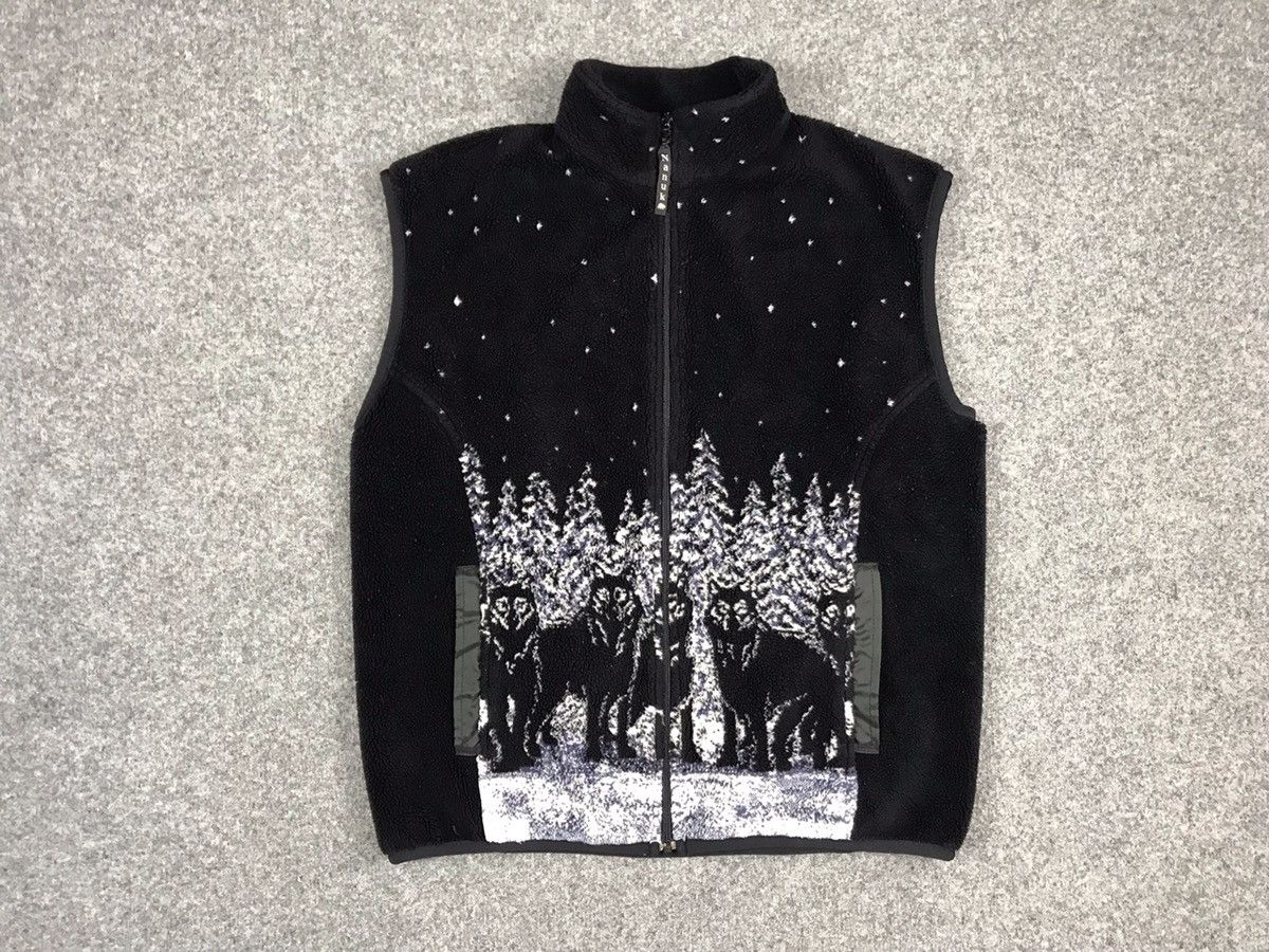 Japanese Brand 🐺 Wolf print fleece vest Size US S / EU 44-46 / 1 - 1 Thumbnail