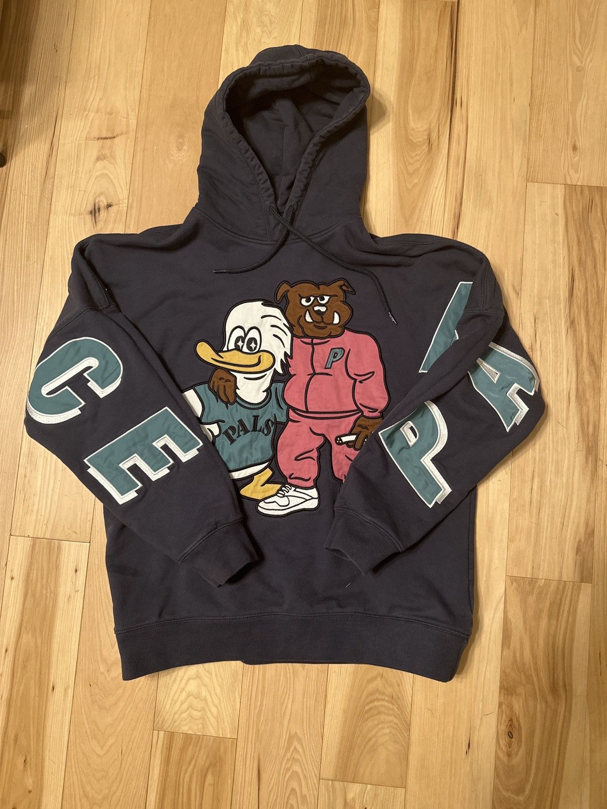 Palace Dog and duck drop shoulder hood | Grailed