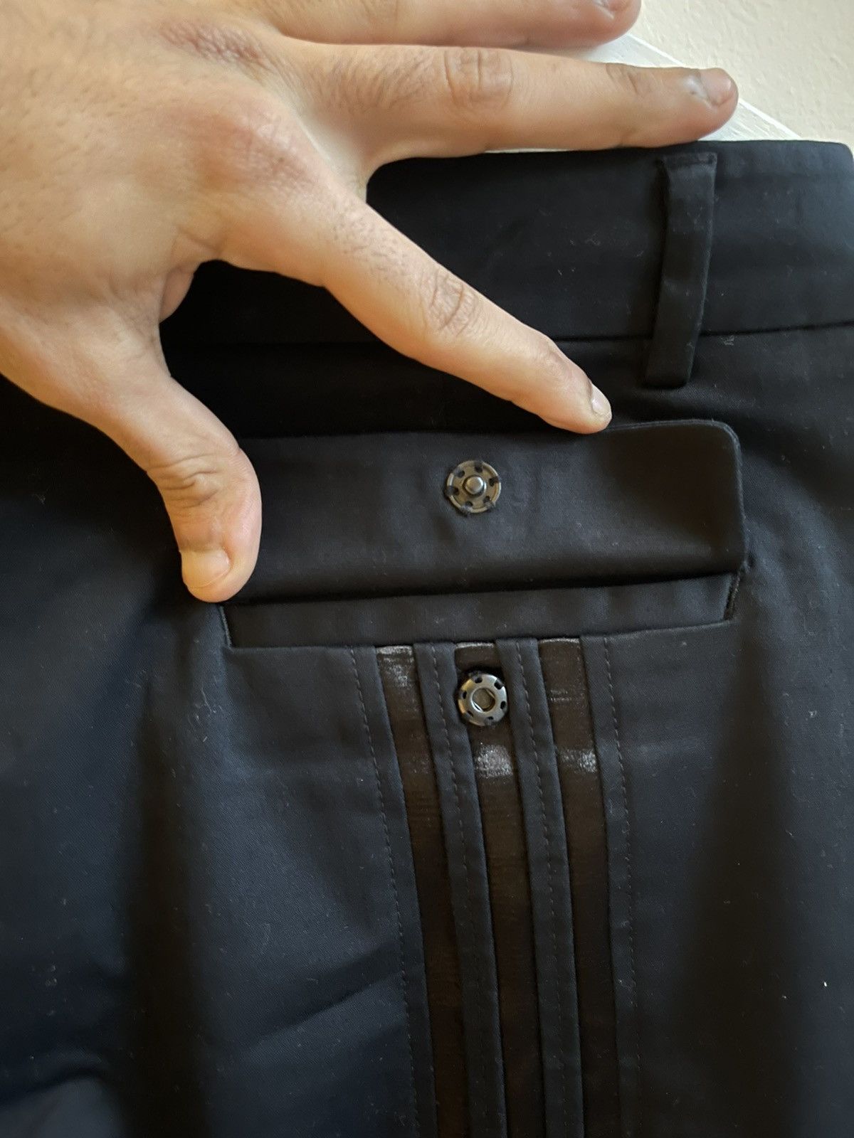 Y-3 Adidas Y-3 Navy Trouser With Three Stripes On The Back Size US 33 - 6 Thumbnail