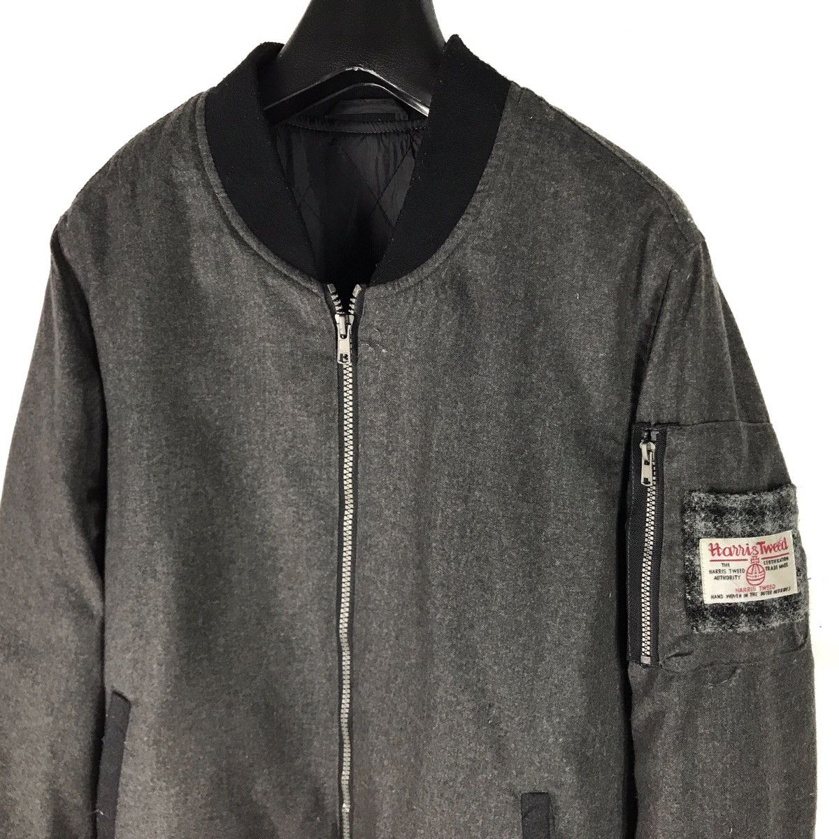 HARRIS TWEED VARSITY BOMBER JACKET