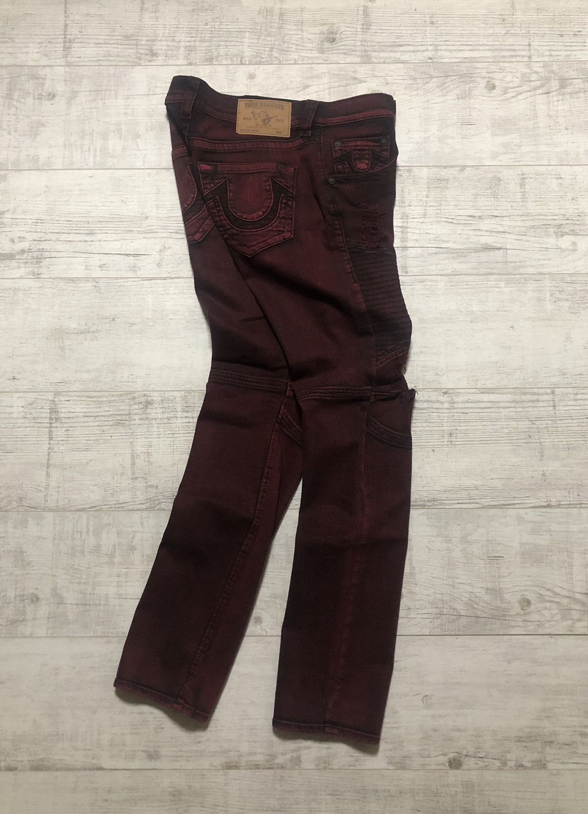 Other Vintage True Religion Moto Skinny Run Jeans Size US 31 - 1 Thumbnail