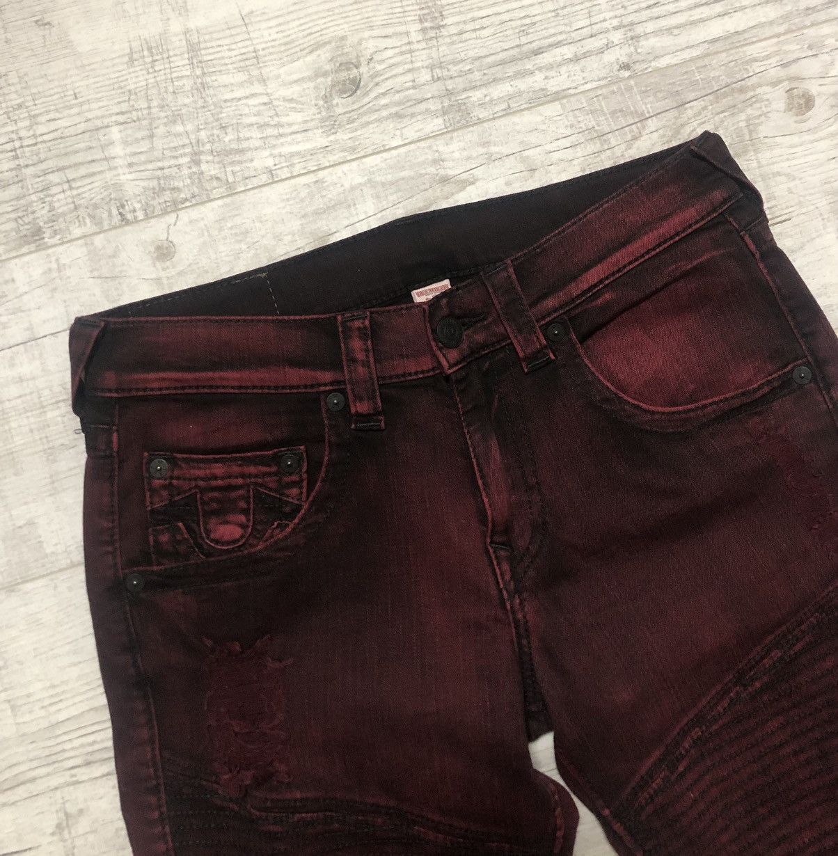 Other Vintage True Religion Moto Skinny Run Jeans Size US 31 - 5 Thumbnail
