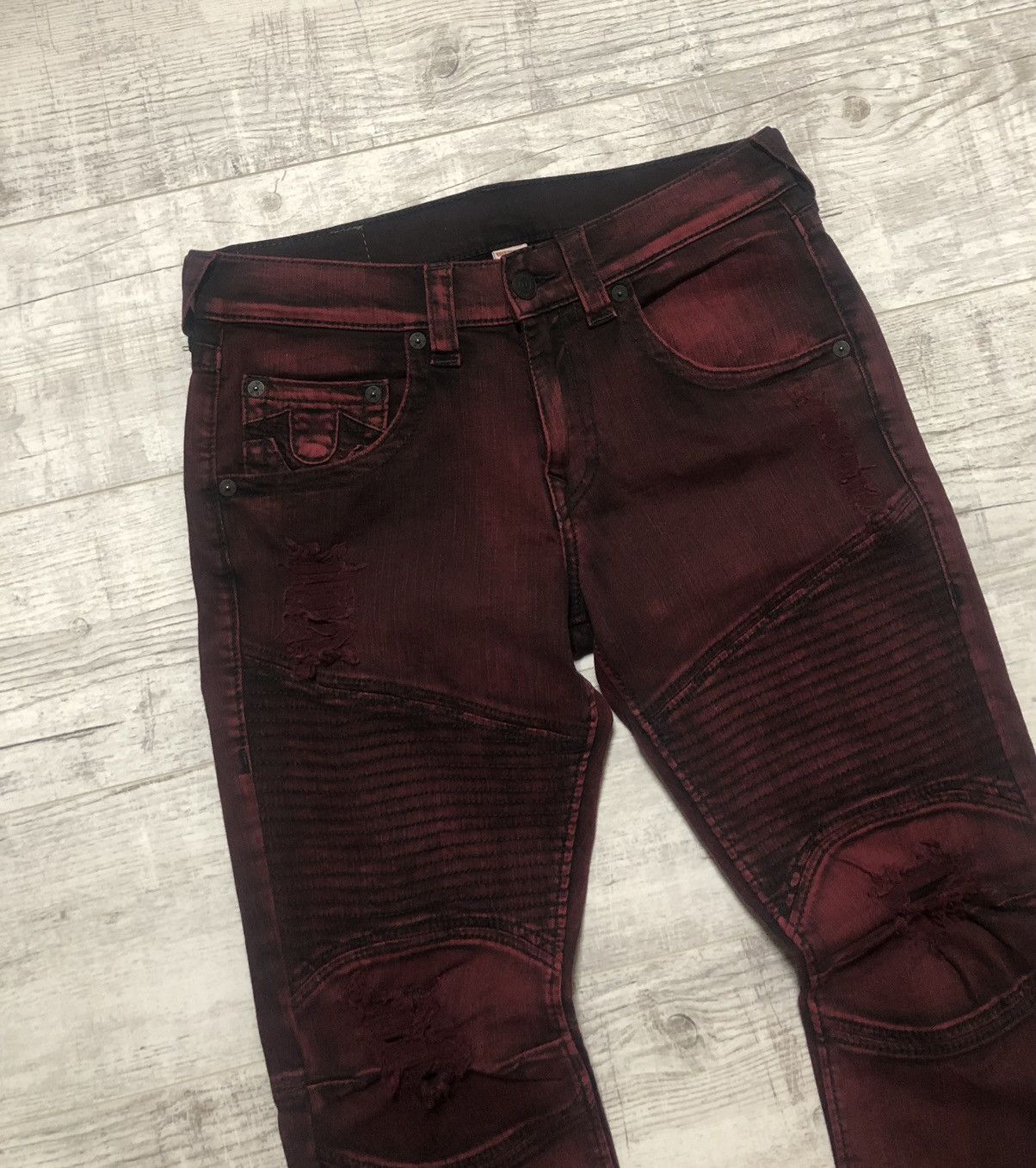 Other Vintage True Religion Moto Skinny Run Jeans Size US 31 - 4 Thumbnail