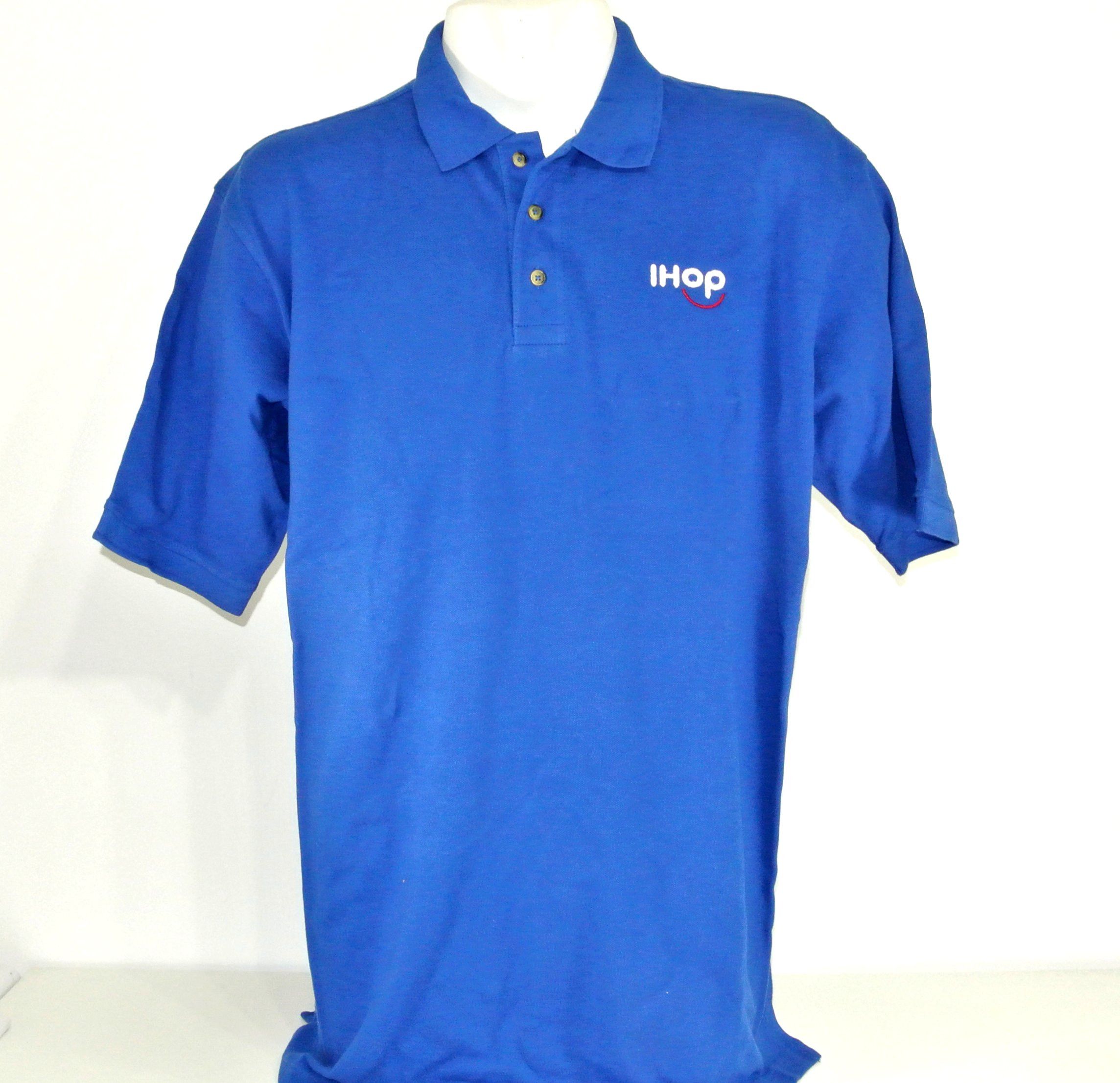 Mando IHOP House of Pancakes Employee Uniform Blue Polo Shirt NEW | Grailed