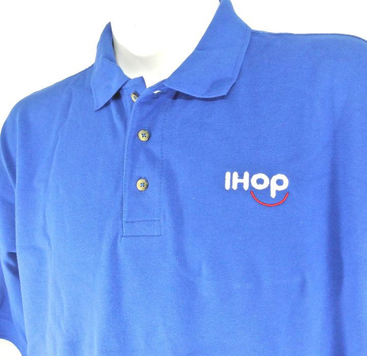 Mando IHOP House of Pancakes Employee Uniform Blue Polo Shirt NEW Grailed