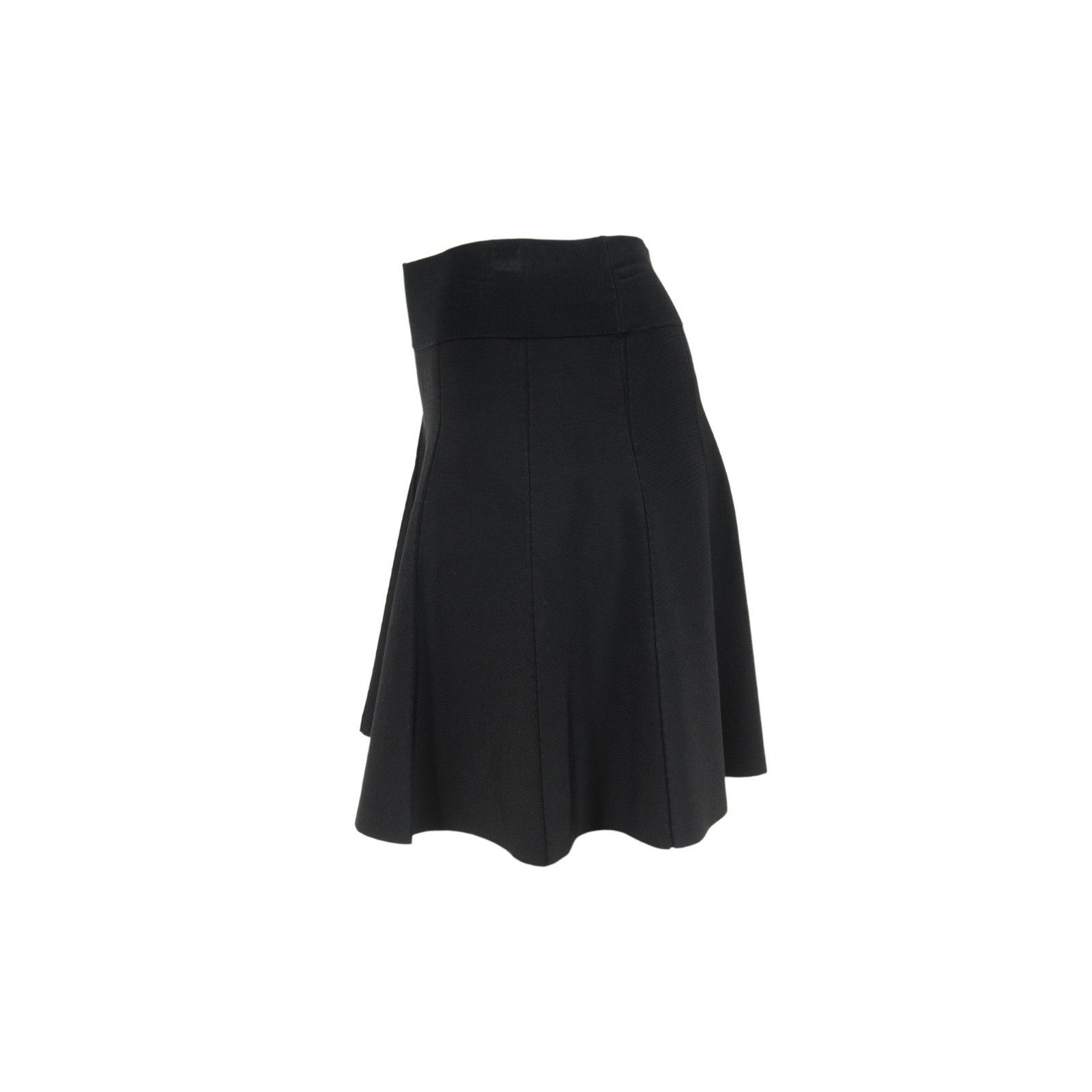 A.L.C. Mini Skirt Black Rayon Nylon Stretch Waist Pleated Size 28" / US 6 / IT 42 - 4 Thumbnail