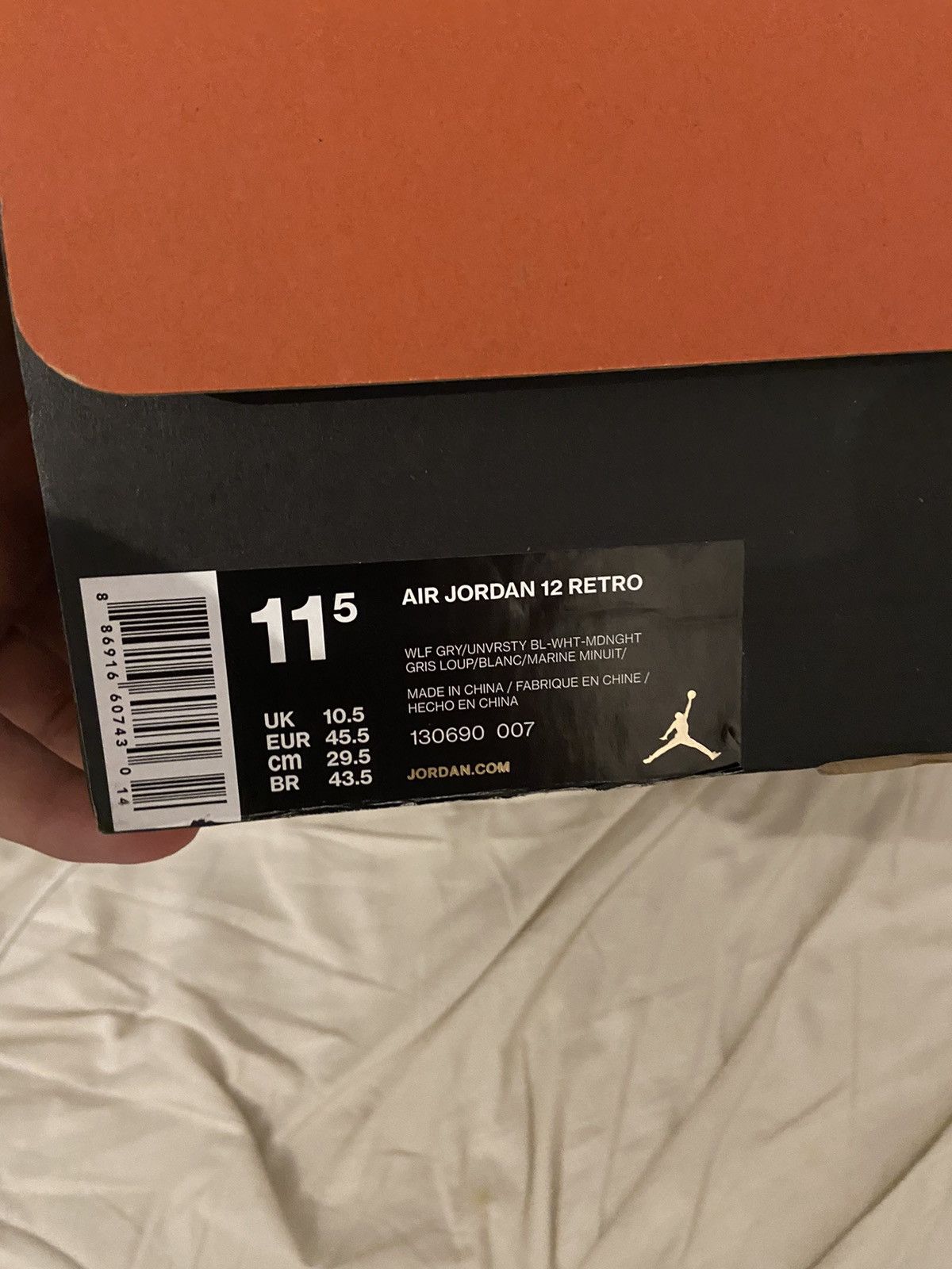 Jordan Brand Air Jordan 12 Retro University Blue 2016 Size US 11.5 / EU 44-45 - 9 Thumbnail