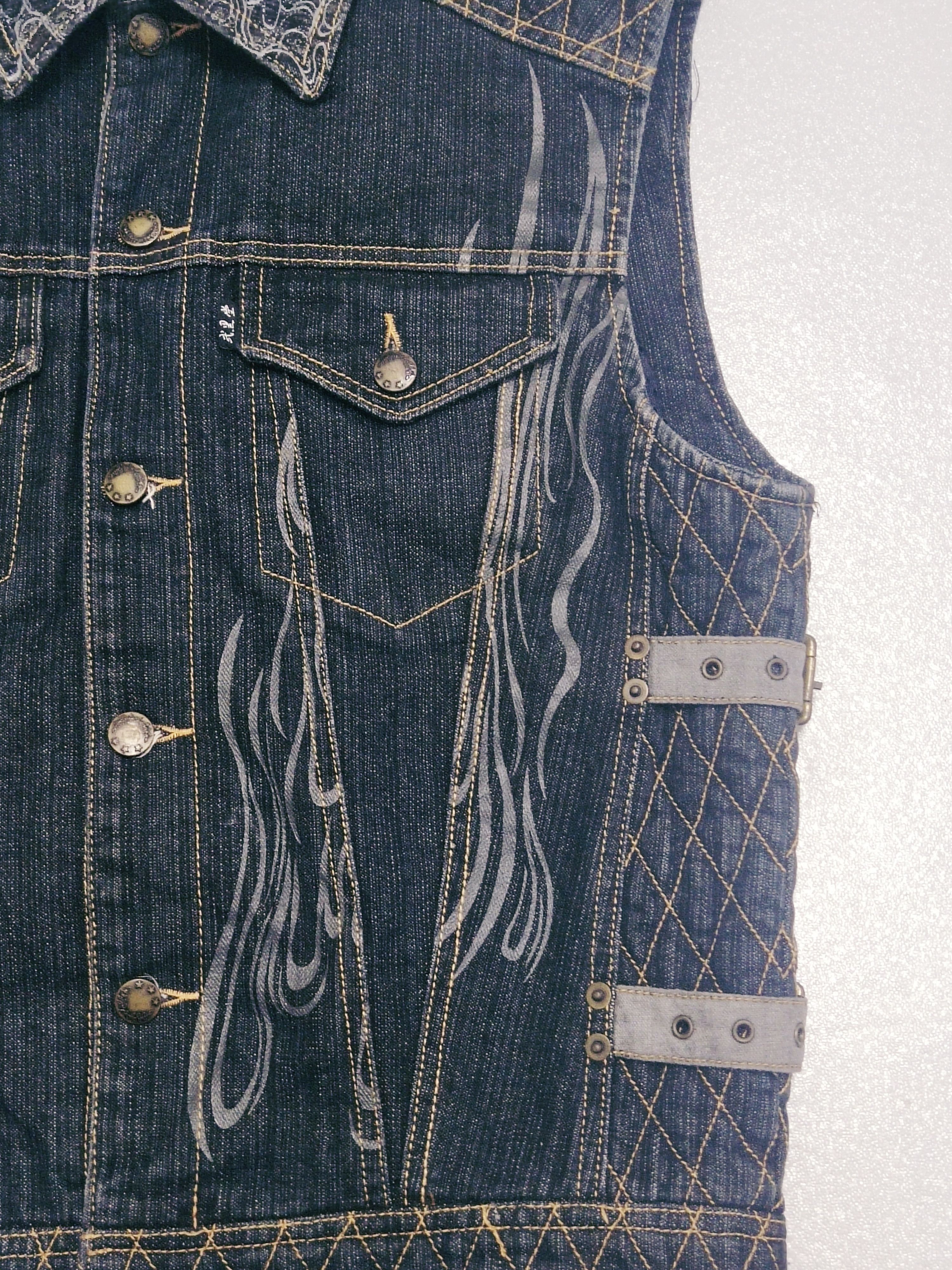 Japanese Brand × Vintage Vintage Japanese Tradirion Denim Vest Size US L / EU 52-54 / 3 - 3 Thumbnail